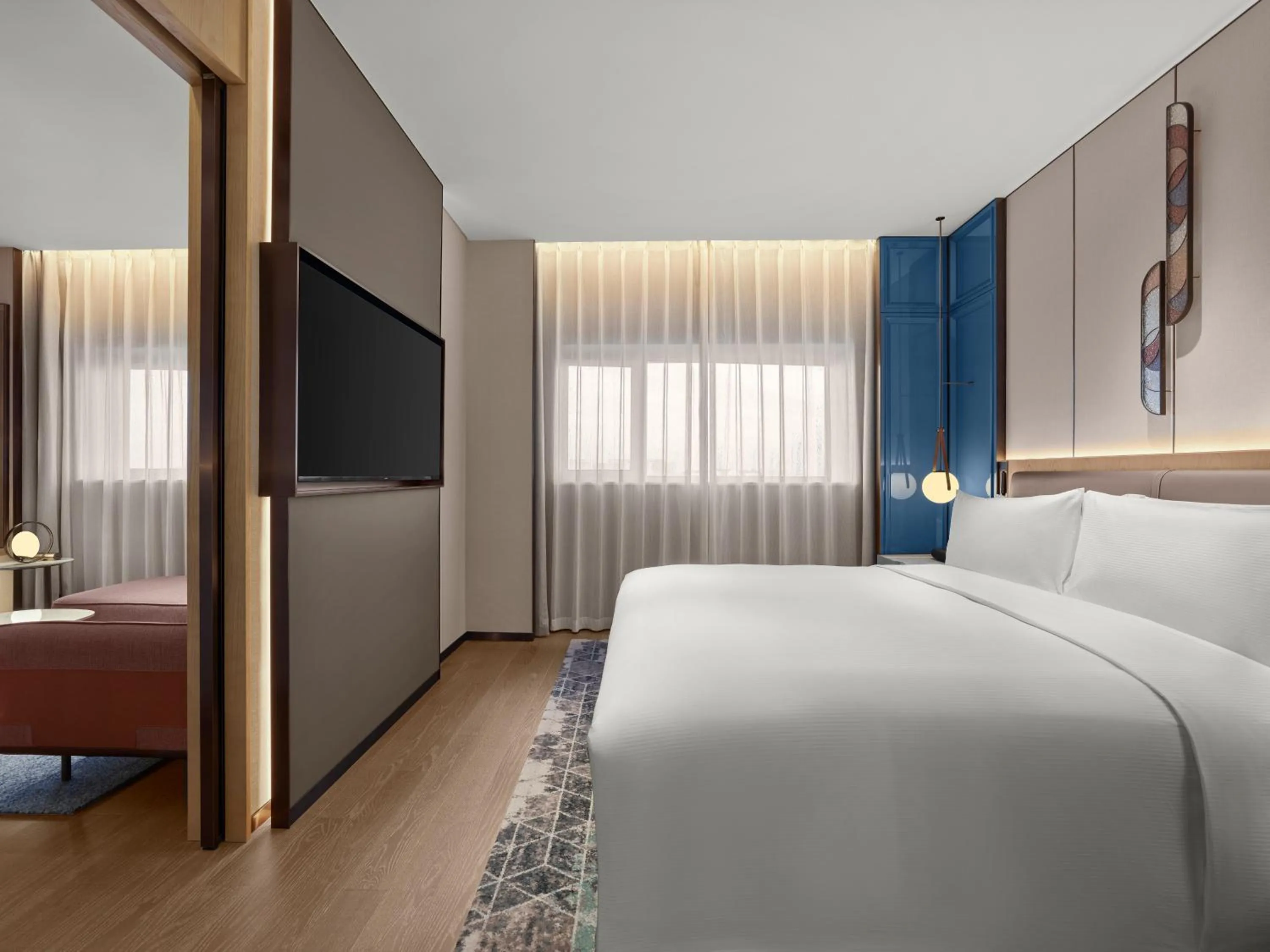 Bed in Hilton Shanghai Greater Hongqiao