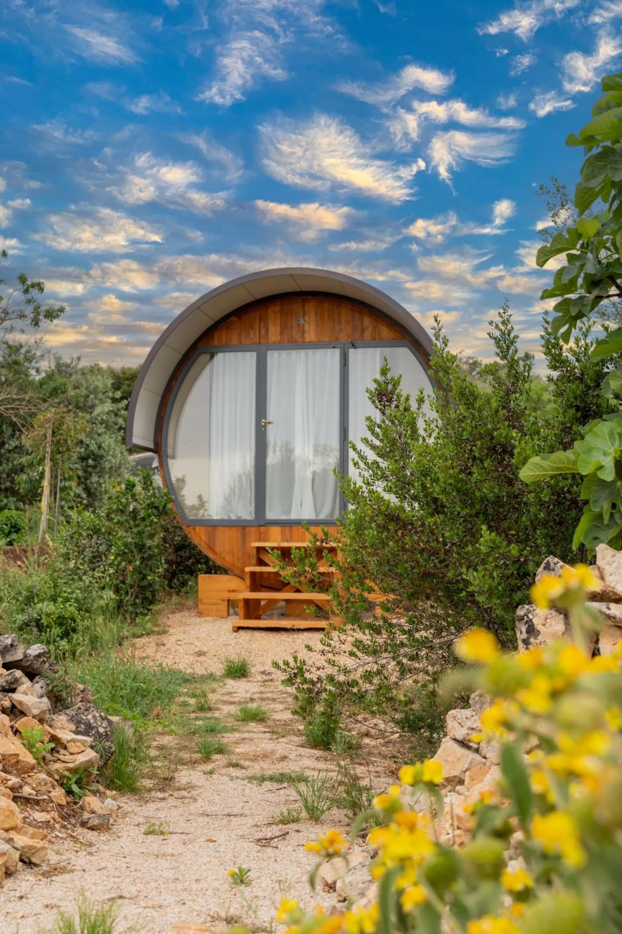 Wine Barrel Room with Vineyard View in Masseria Li Reni