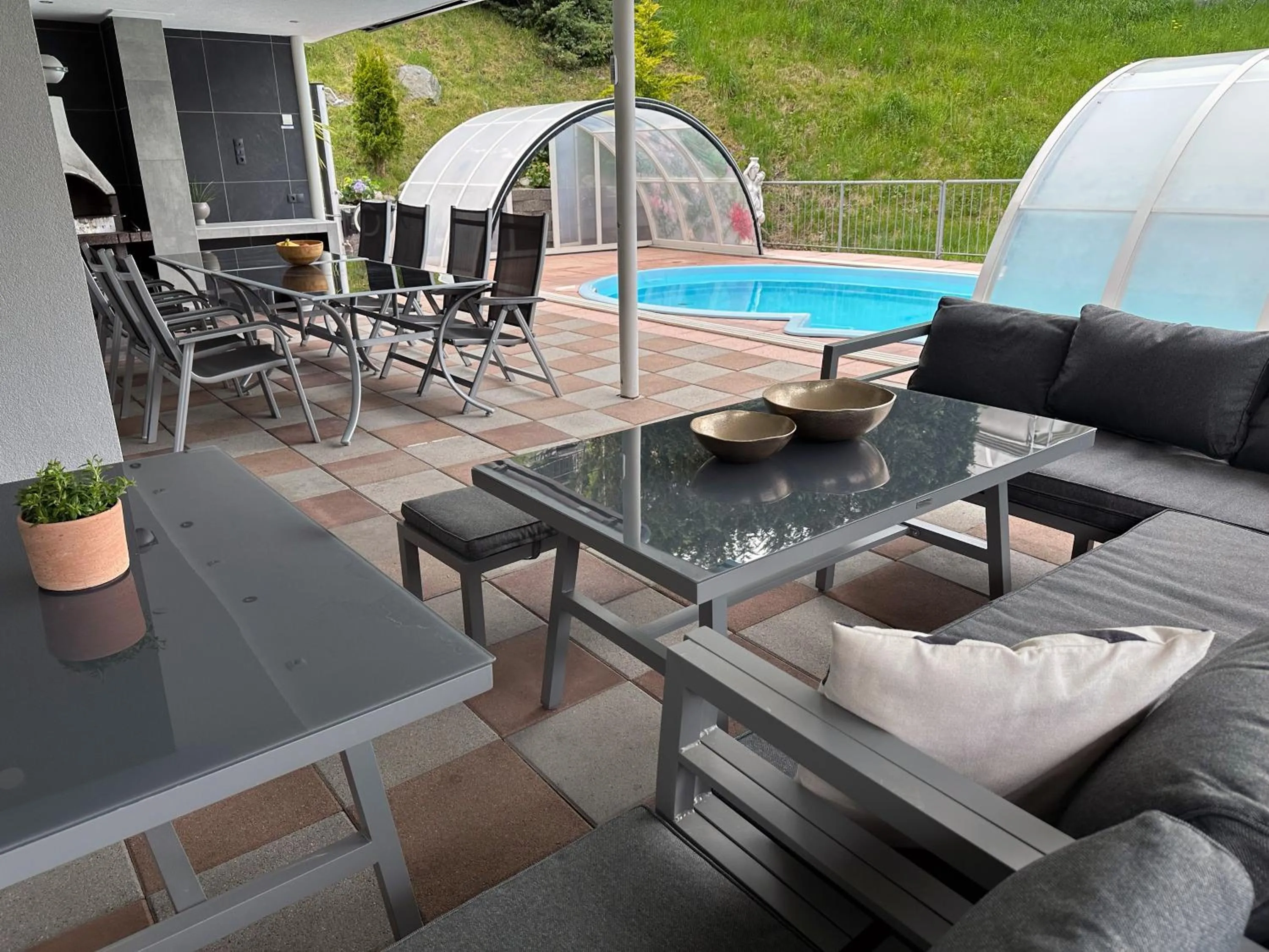 Balcony/Terrace in Ferienhaus Freizeit