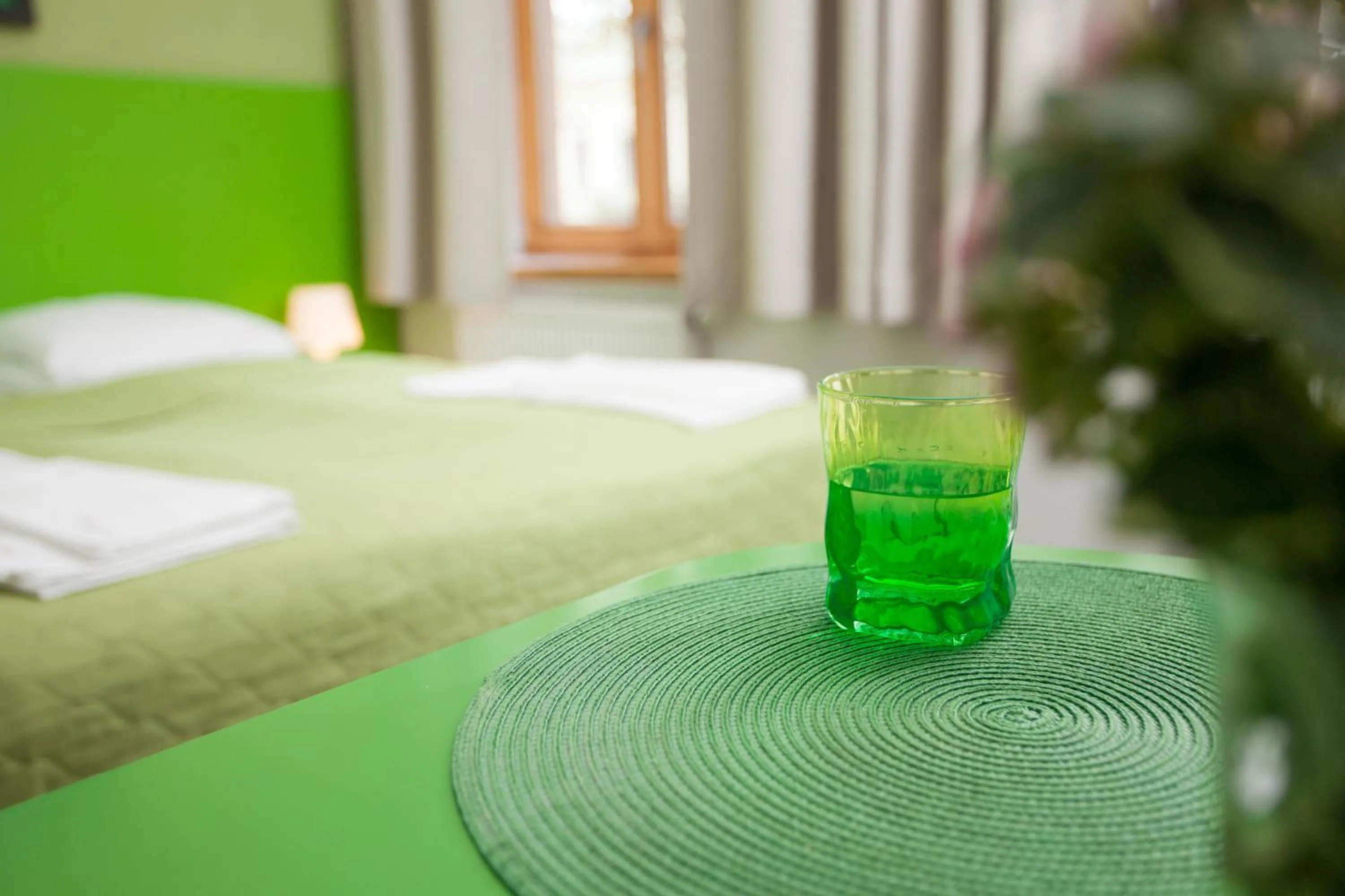 Seating area, Bed in Moja Accommodation