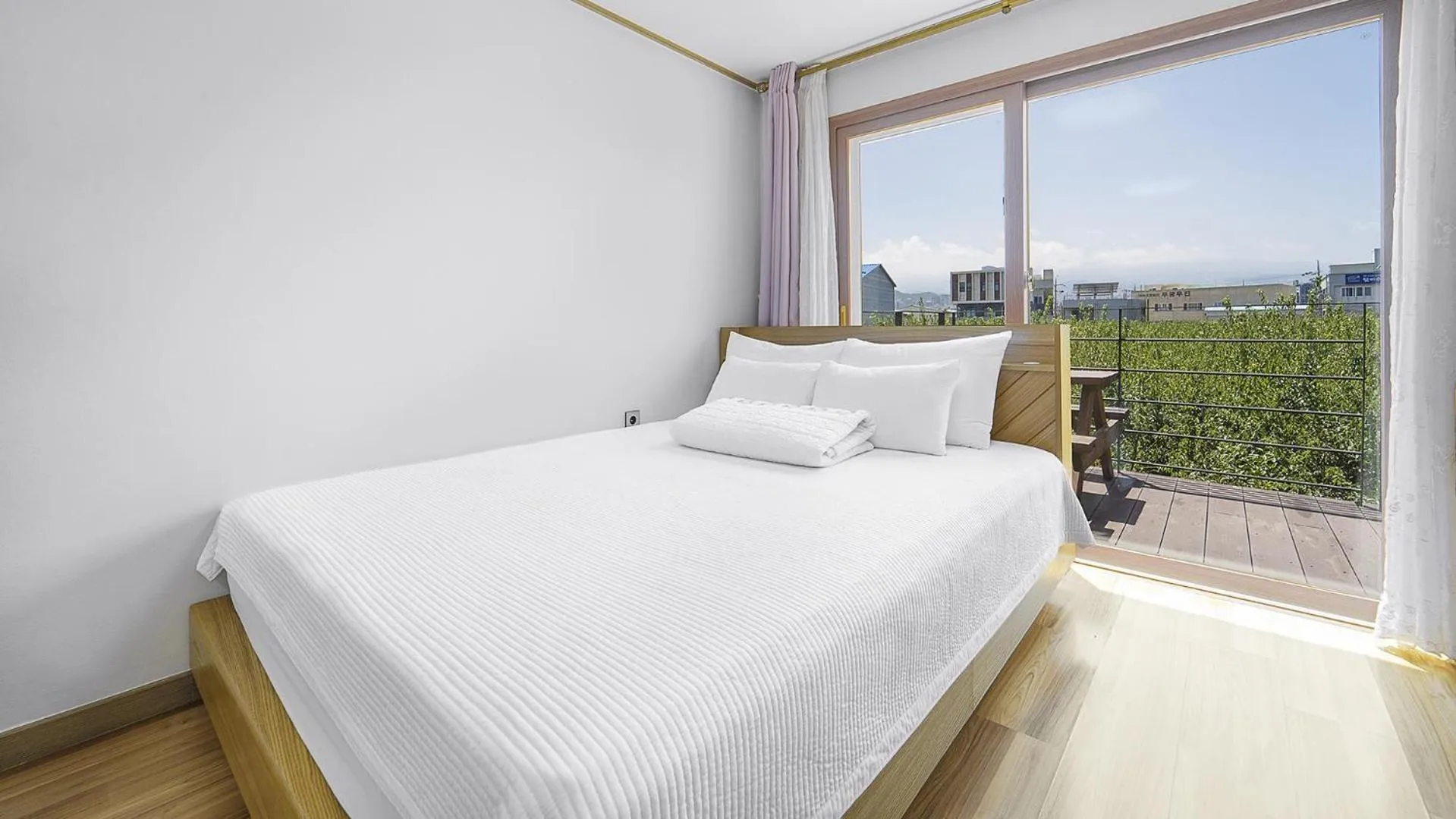 Property building, Bed in Jeju rime pension