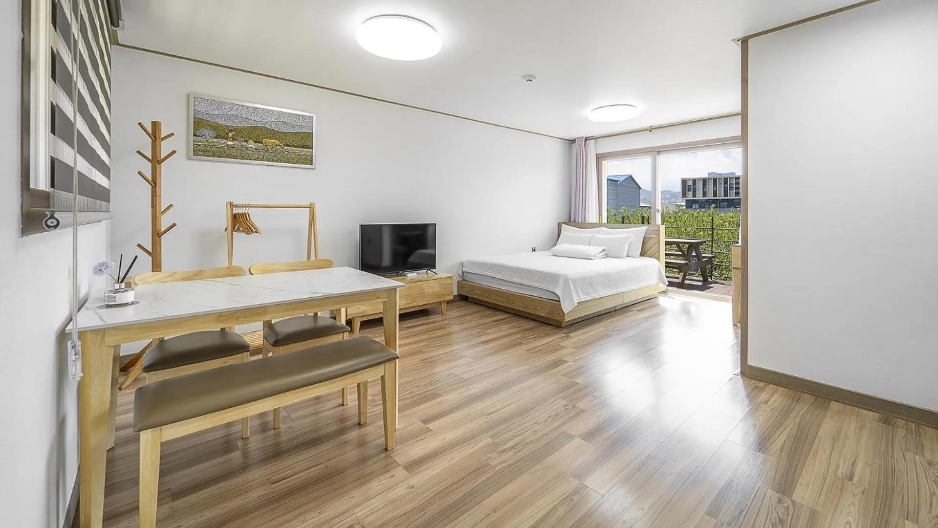 Property building, Bed in Jeju rime pension