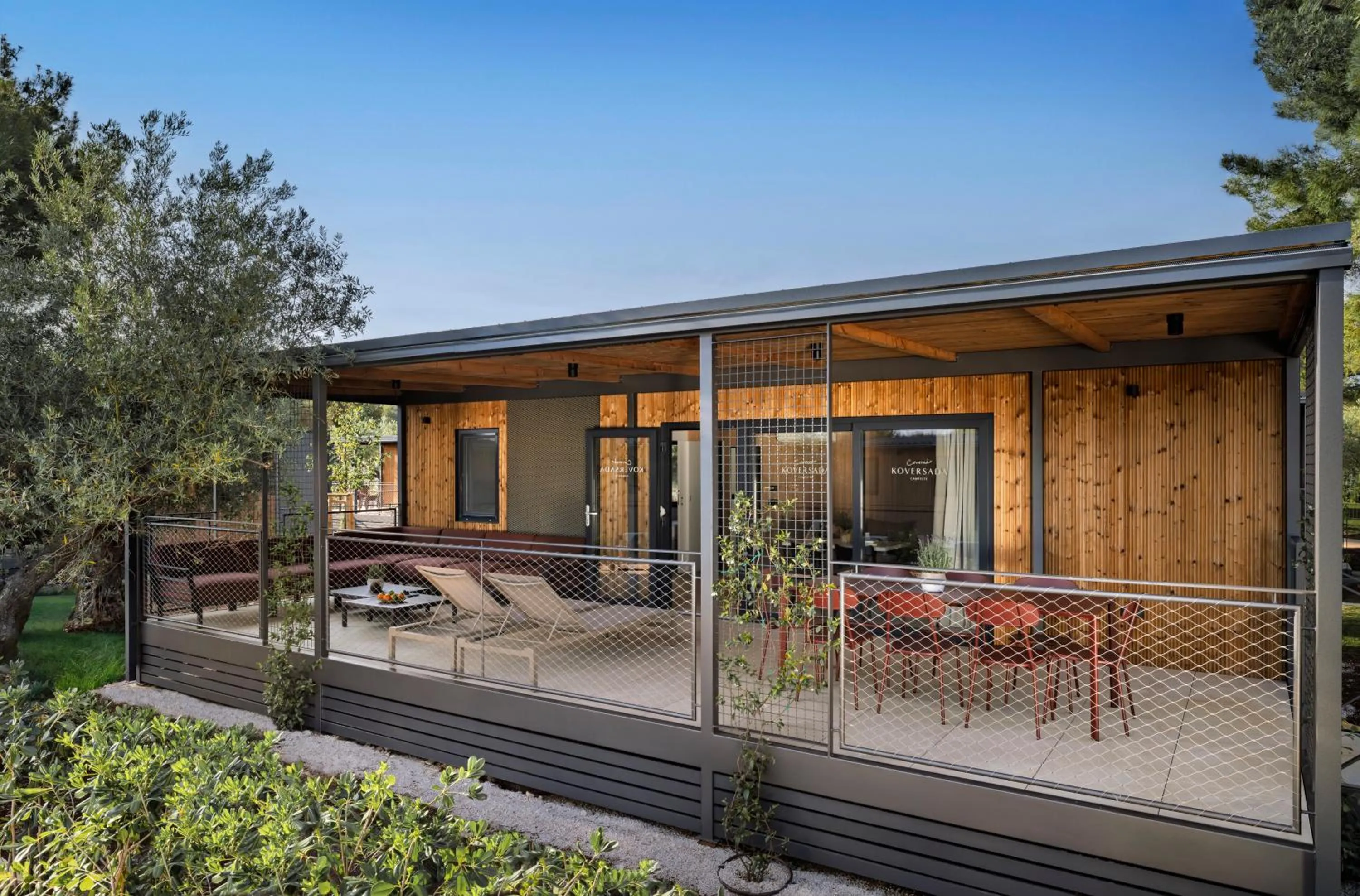 Balcony/Terrace in Maistra Camping Koversada Covered Mobile homes