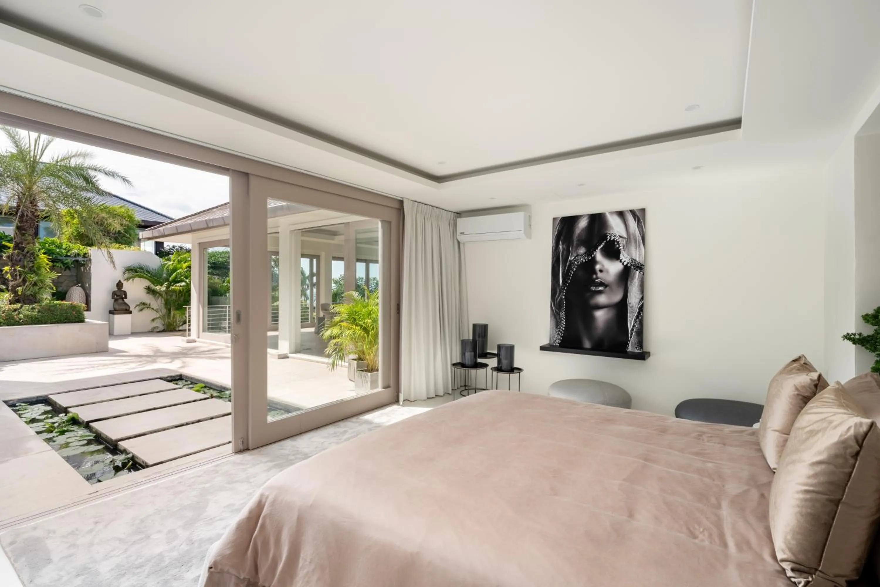 Patio, Bed in Villa Kohia, stunning sea views, breakfast, serviced daily, private dining service on request, North Chaweng