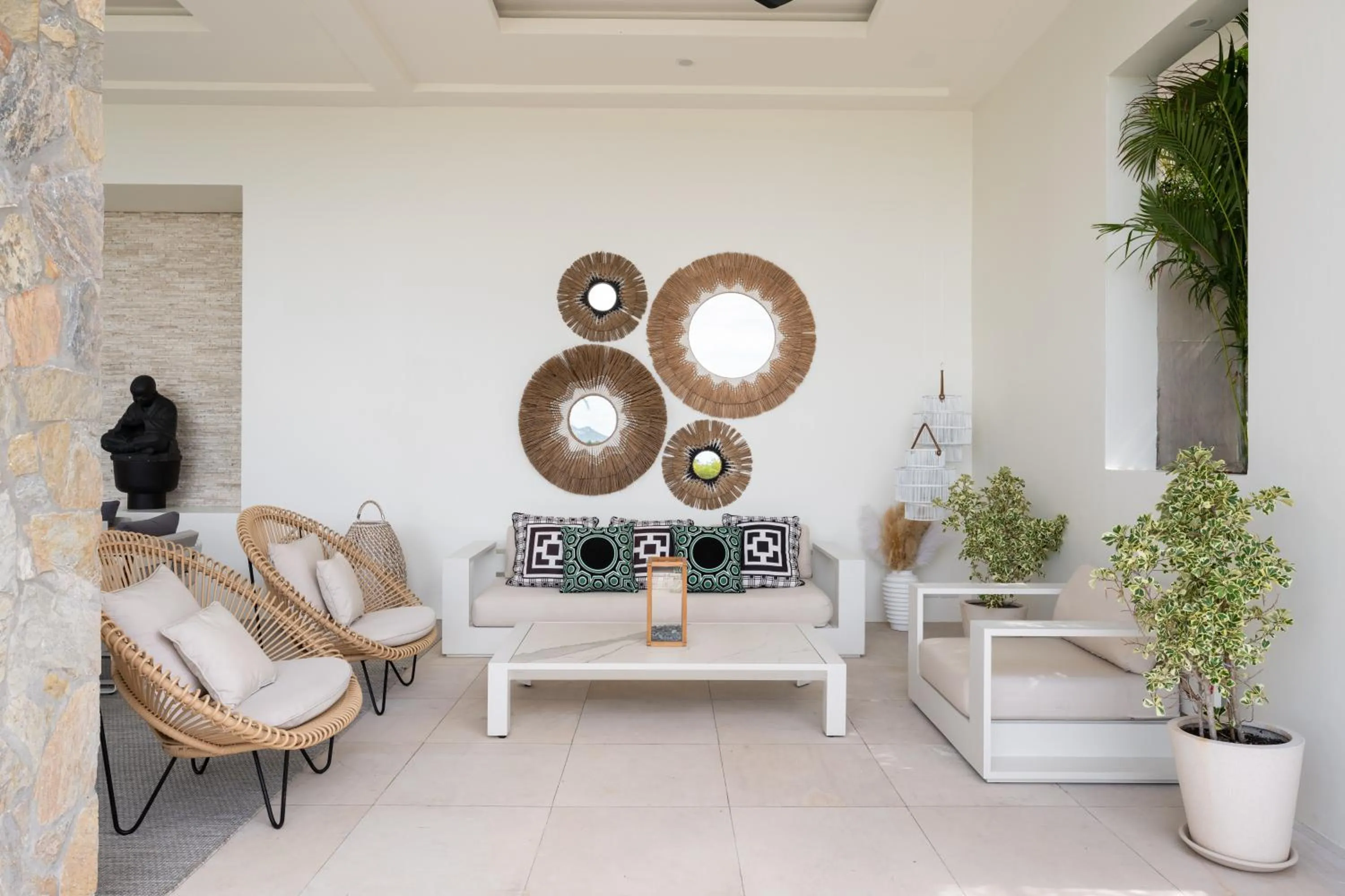 Seating area in Villa Kohia, stunning sea views, breakfast, serviced daily, private dining service on request, North Chaweng