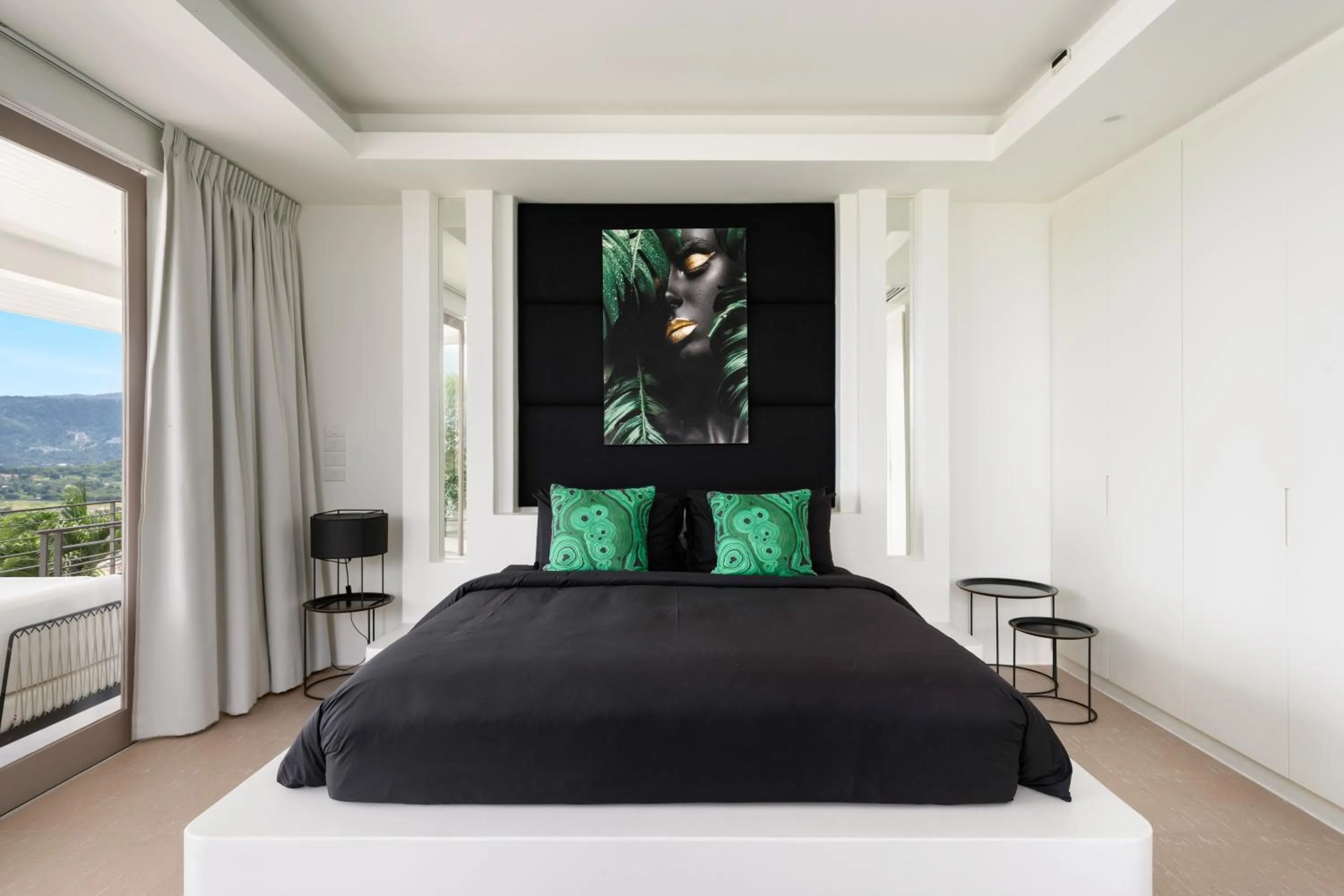 Bed in Villa Kohia, stunning sea views, breakfast, serviced daily, private dining service on request, North Chaweng