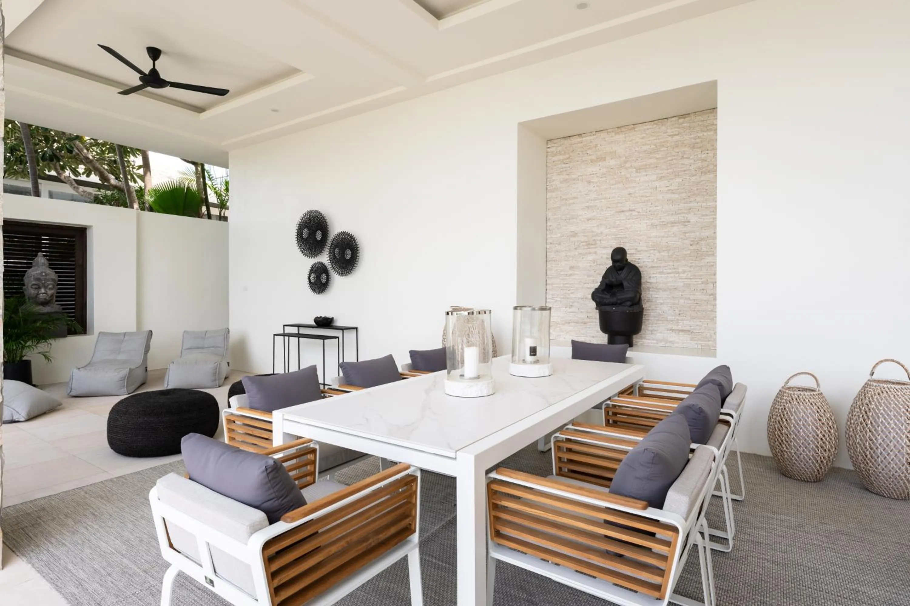 Dining area in Villa Kohia, stunning sea views, breakfast, serviced daily, private dining service on request, North Chaweng