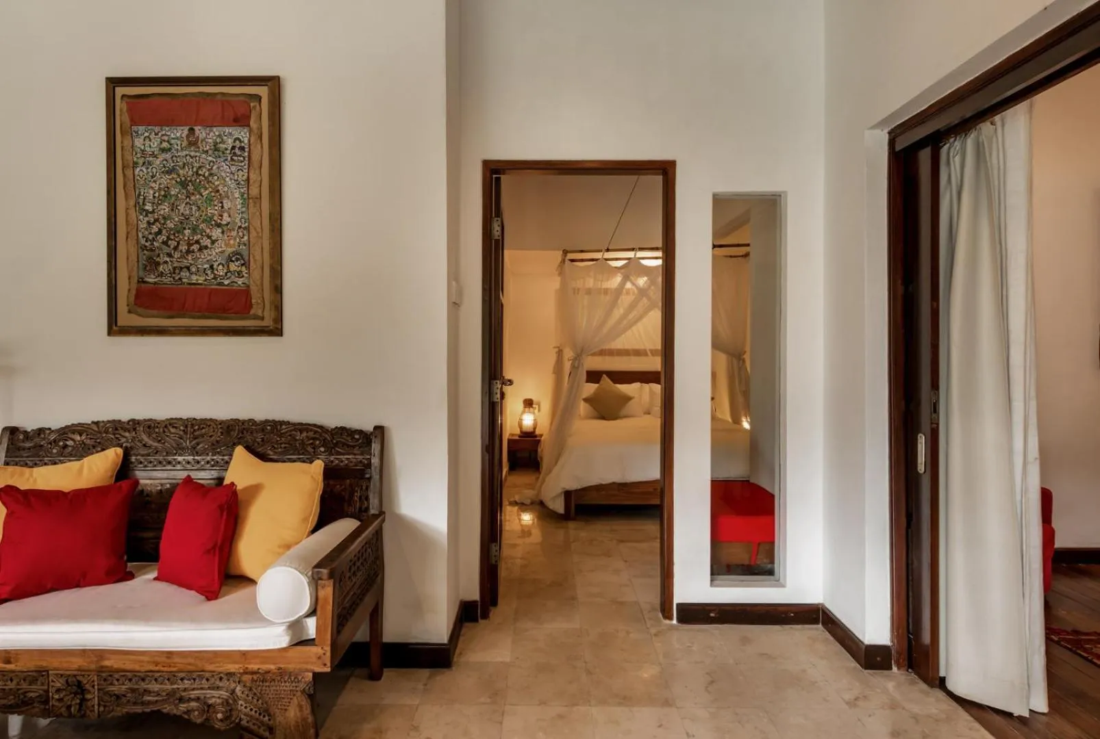 Living room, Bed in Villa Eight