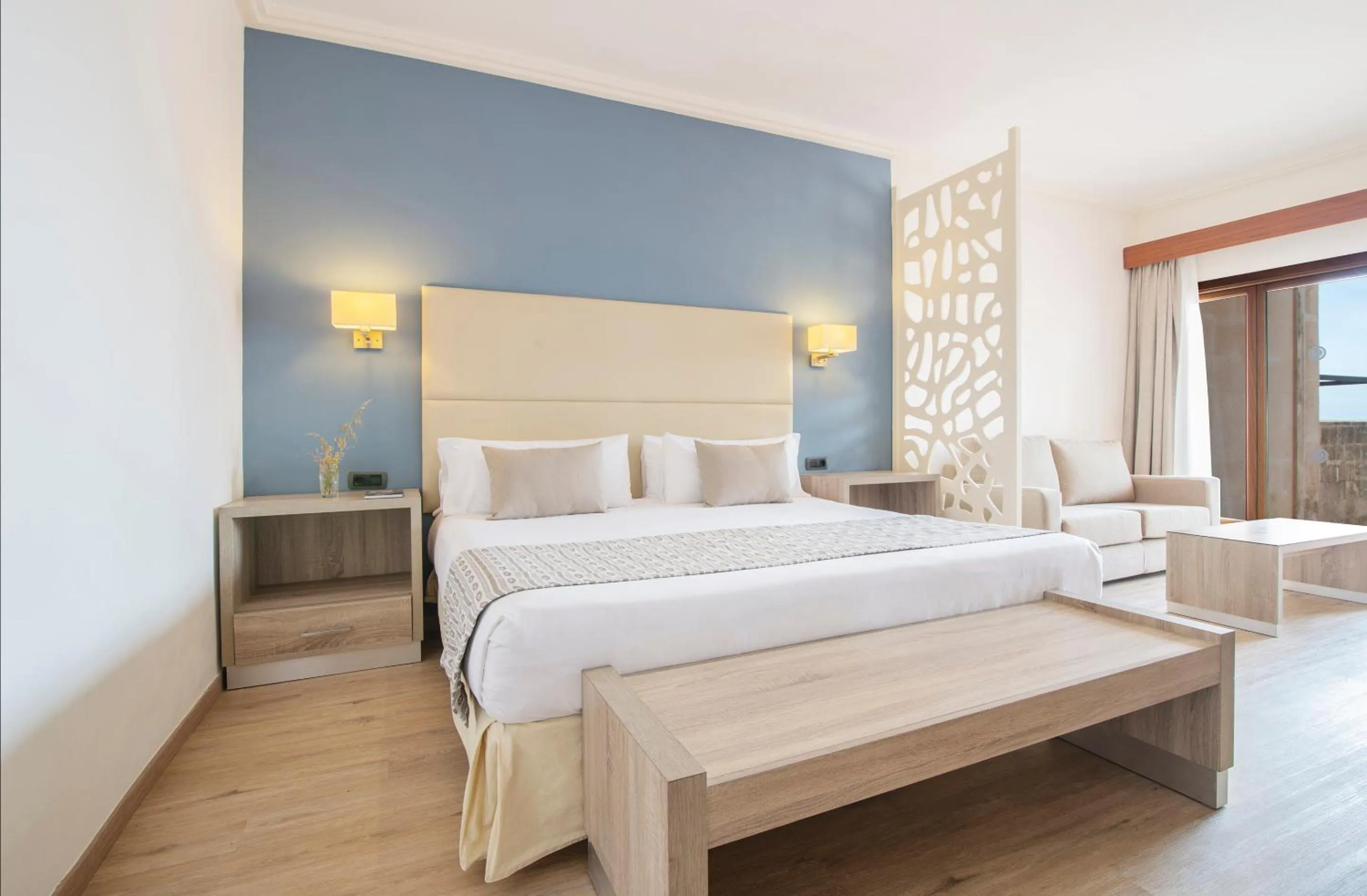 Bedroom, Bed in Hotel Menorca Binibeca - Adults Recommended - by Pierre & Vacances Premium