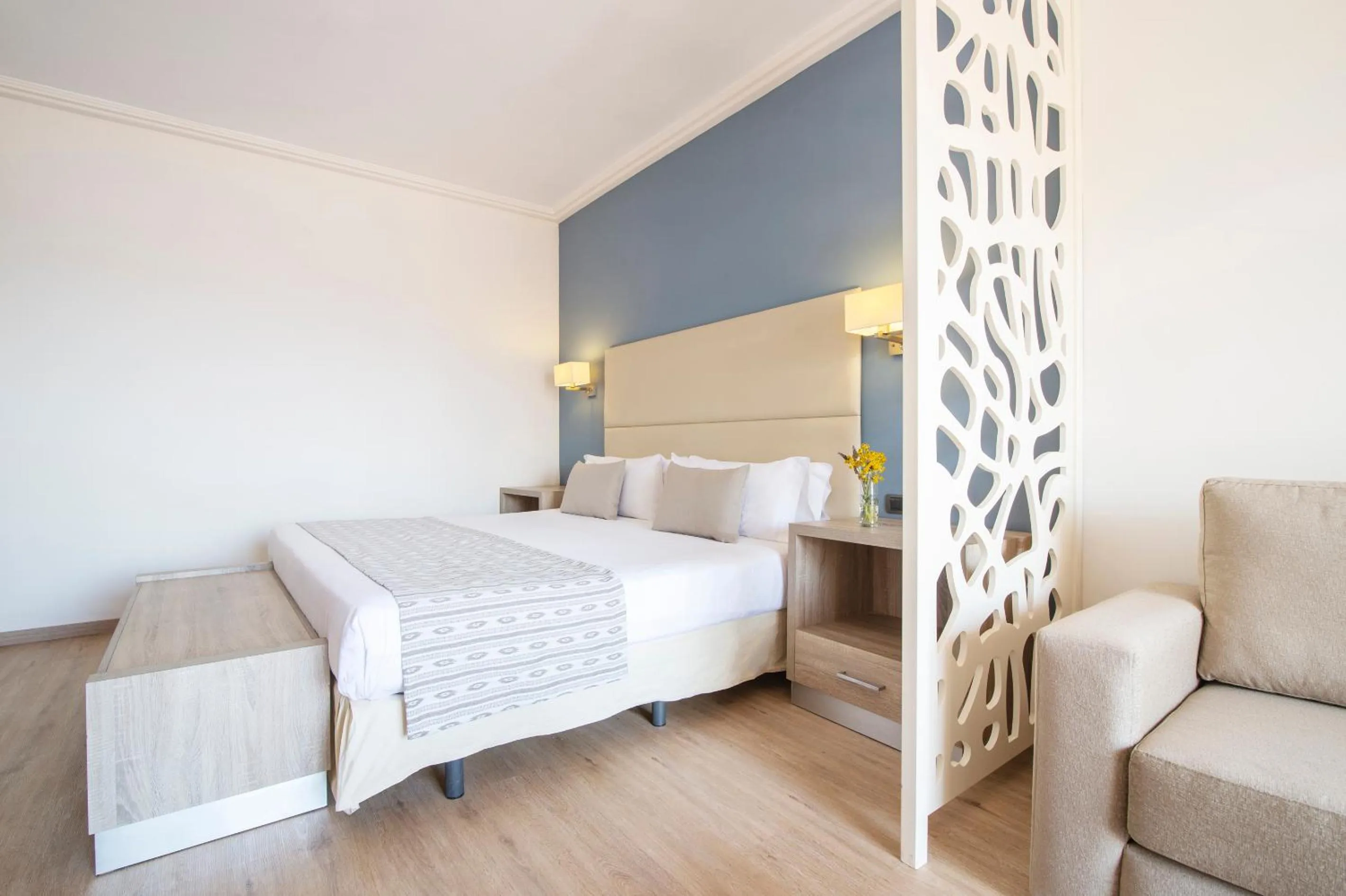 Bedroom, Bed in Hotel Menorca Binibeca - Adults Recommended - by Pierre & Vacances Premium