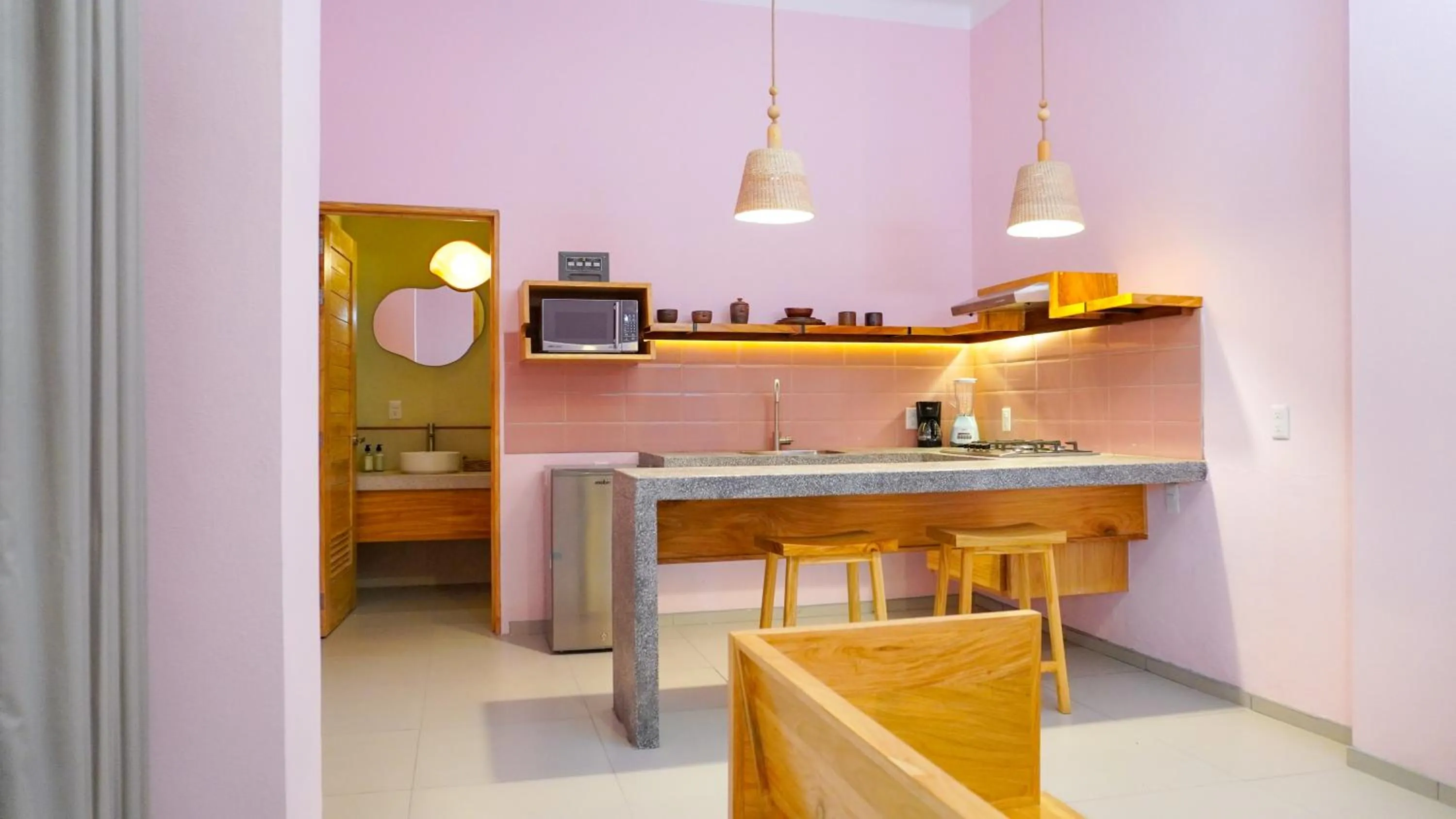 Kitchen or kitchenette in Hotel Tepalcates