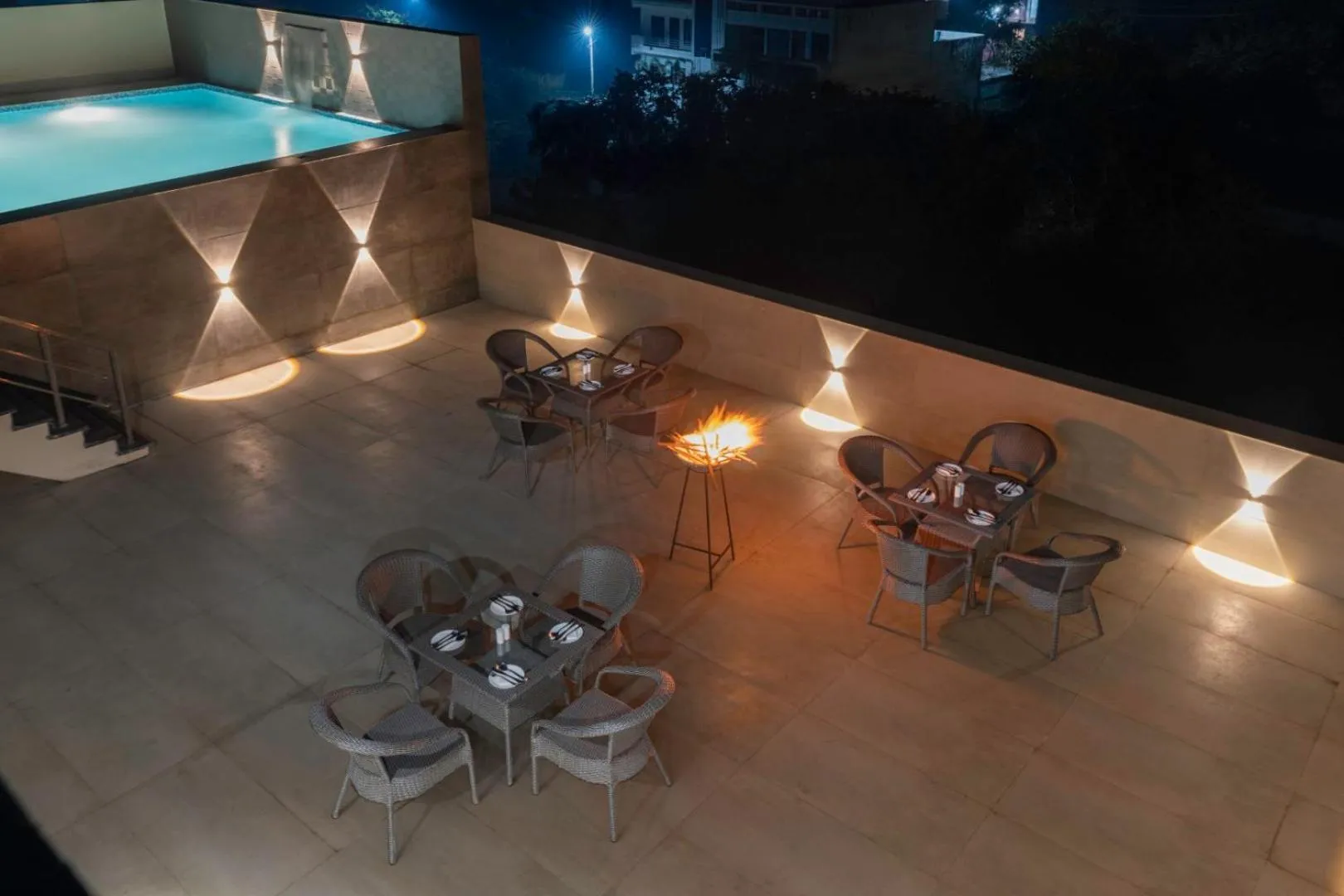 Pool view in Clarks Inn Suites Agra Near Tajmahal