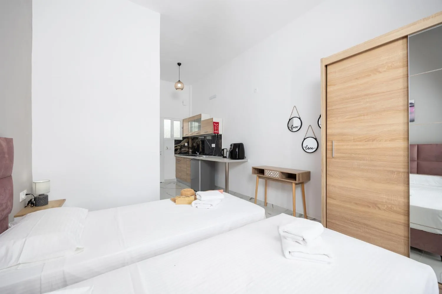 Bed in Kosmas Apartments