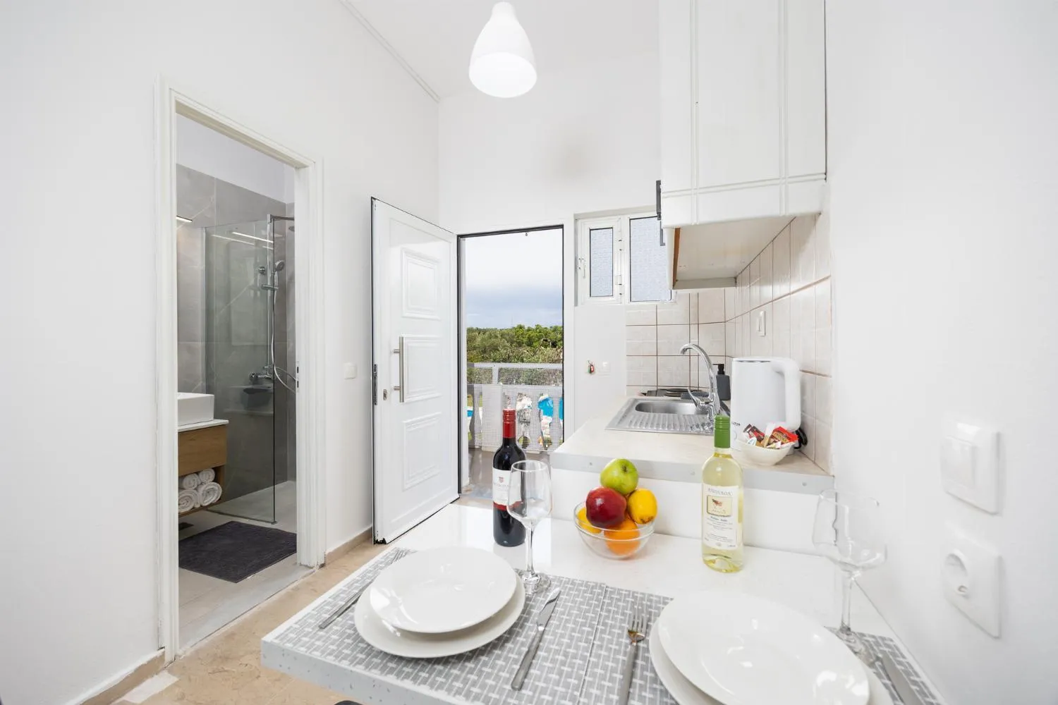 Kitchen or kitchenette in Kosmas Apartments