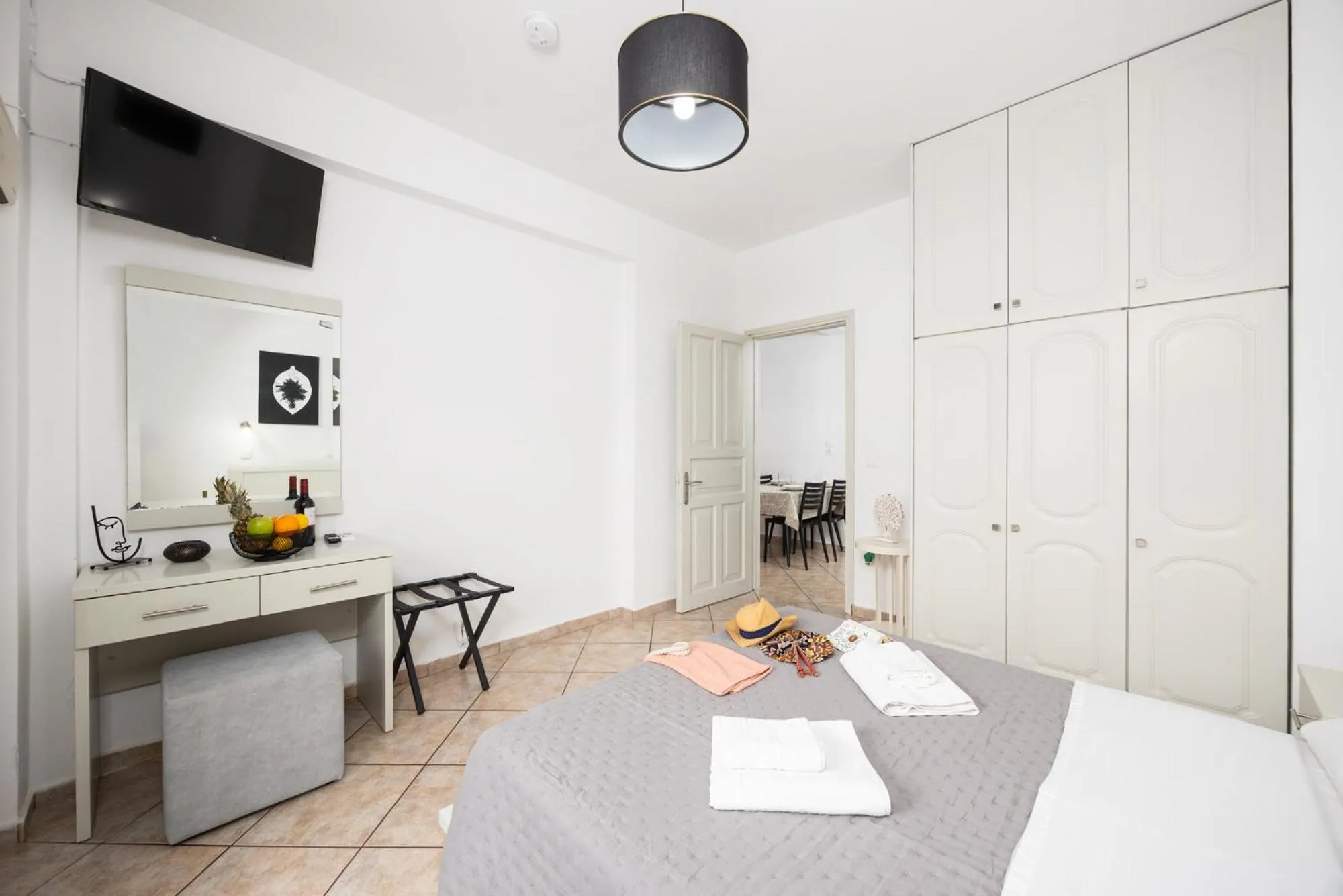 Bed in Kosmas Apartments