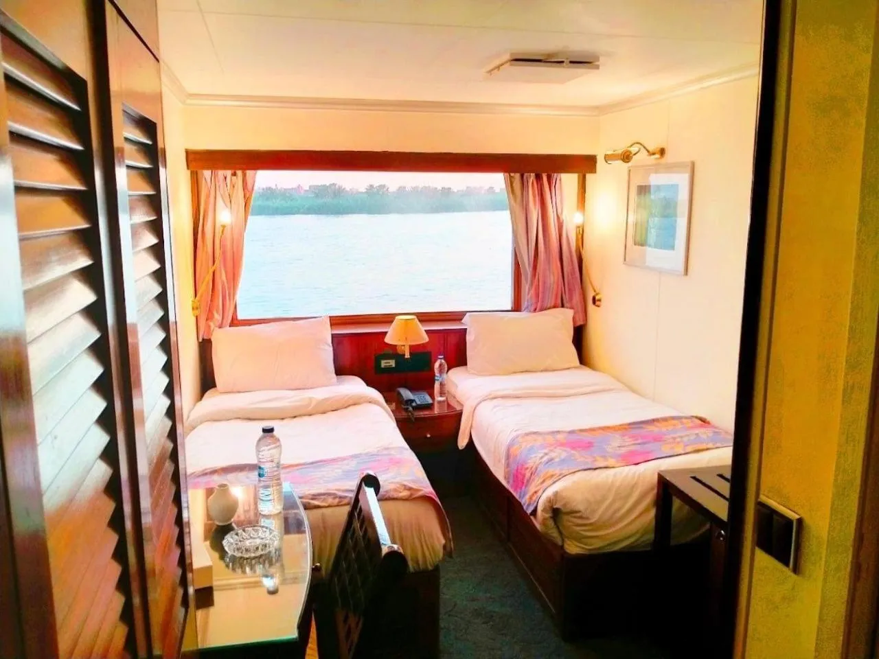 Bed in Nile View Aton Cruise