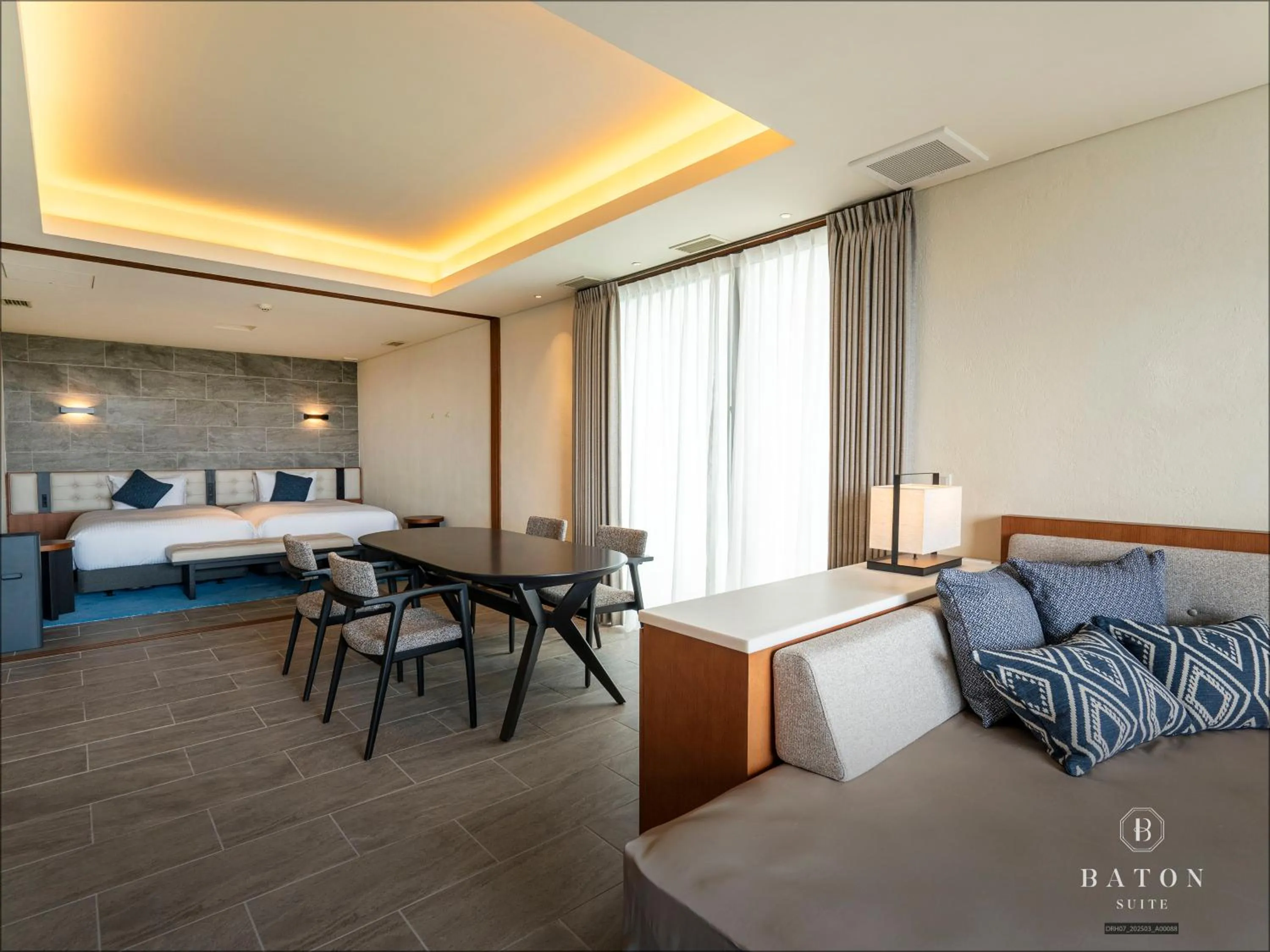 Photo of the whole room, Bed in BATON SUITE Okinawa-kourijima