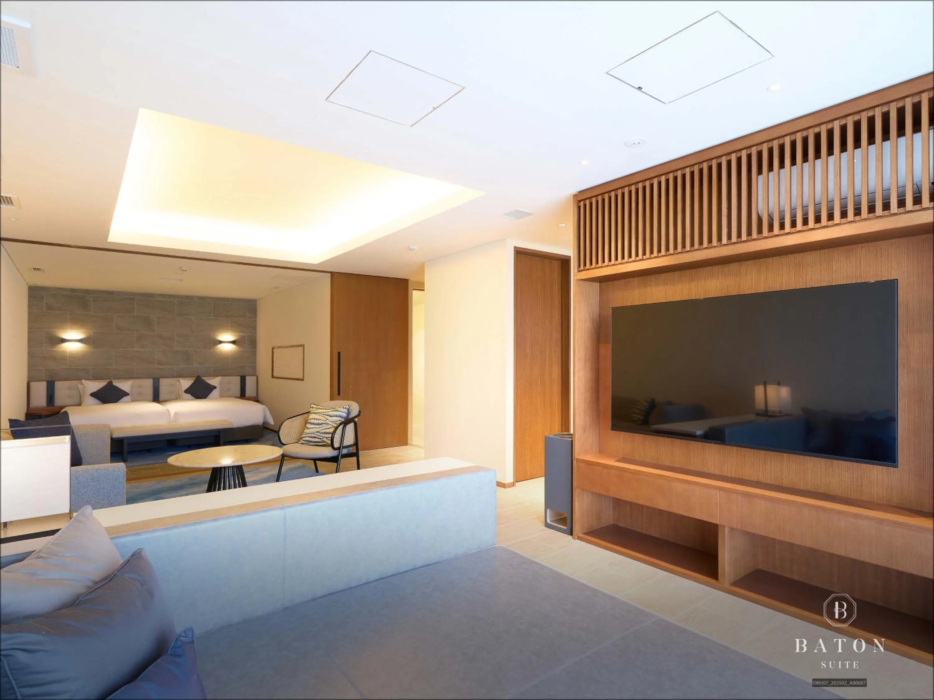 Photo of the whole room, Bed in BATON SUITE Okinawa-kourijima