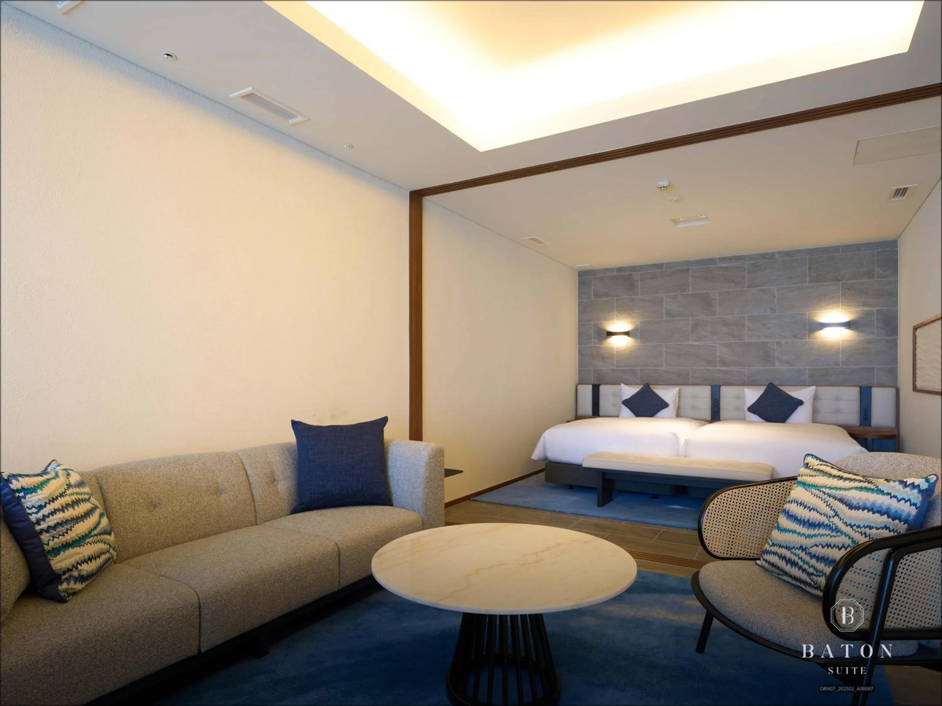 Photo of the whole room, Bed in BATON SUITE Okinawa-kourijima