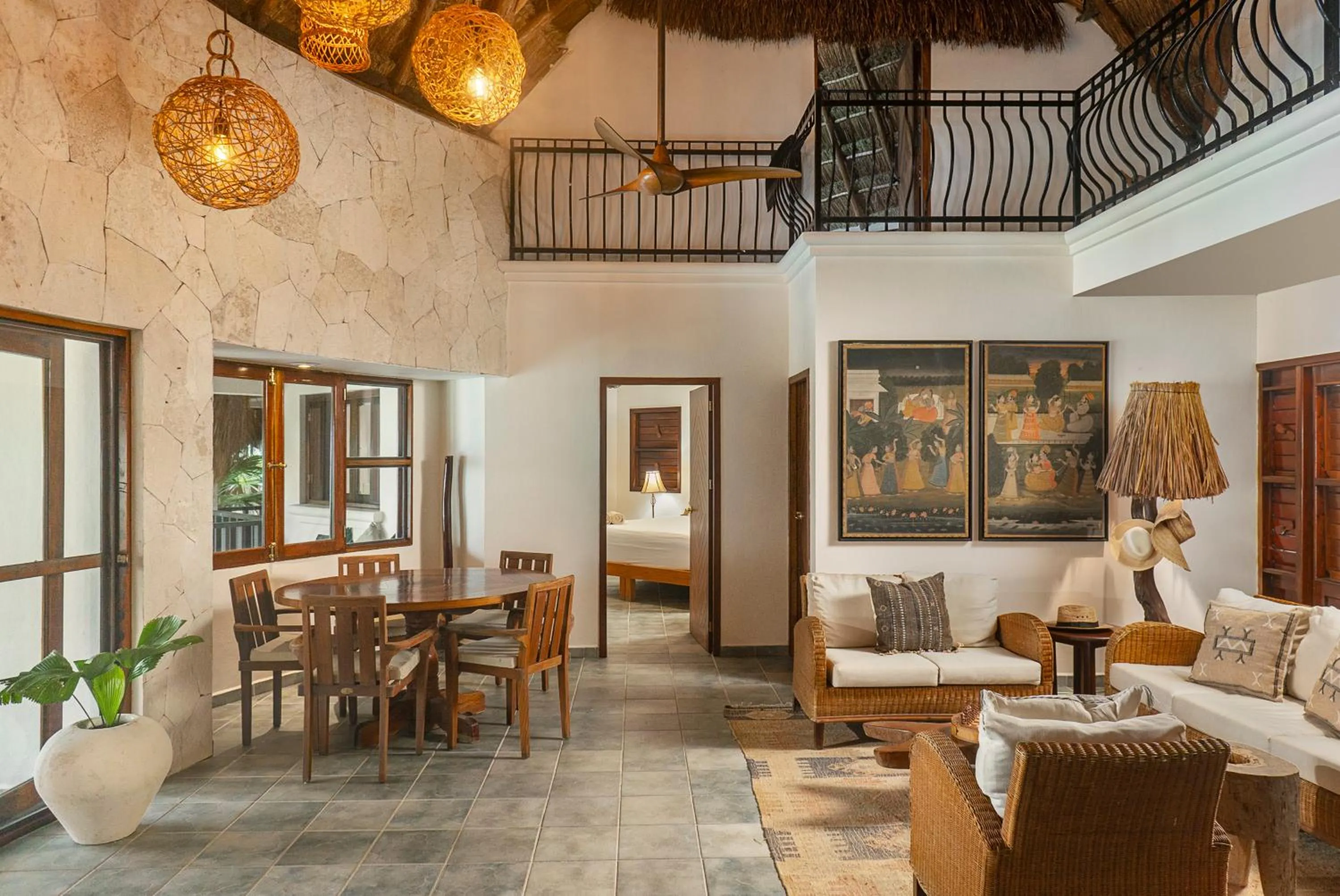 Living room in Mantaray Tulum