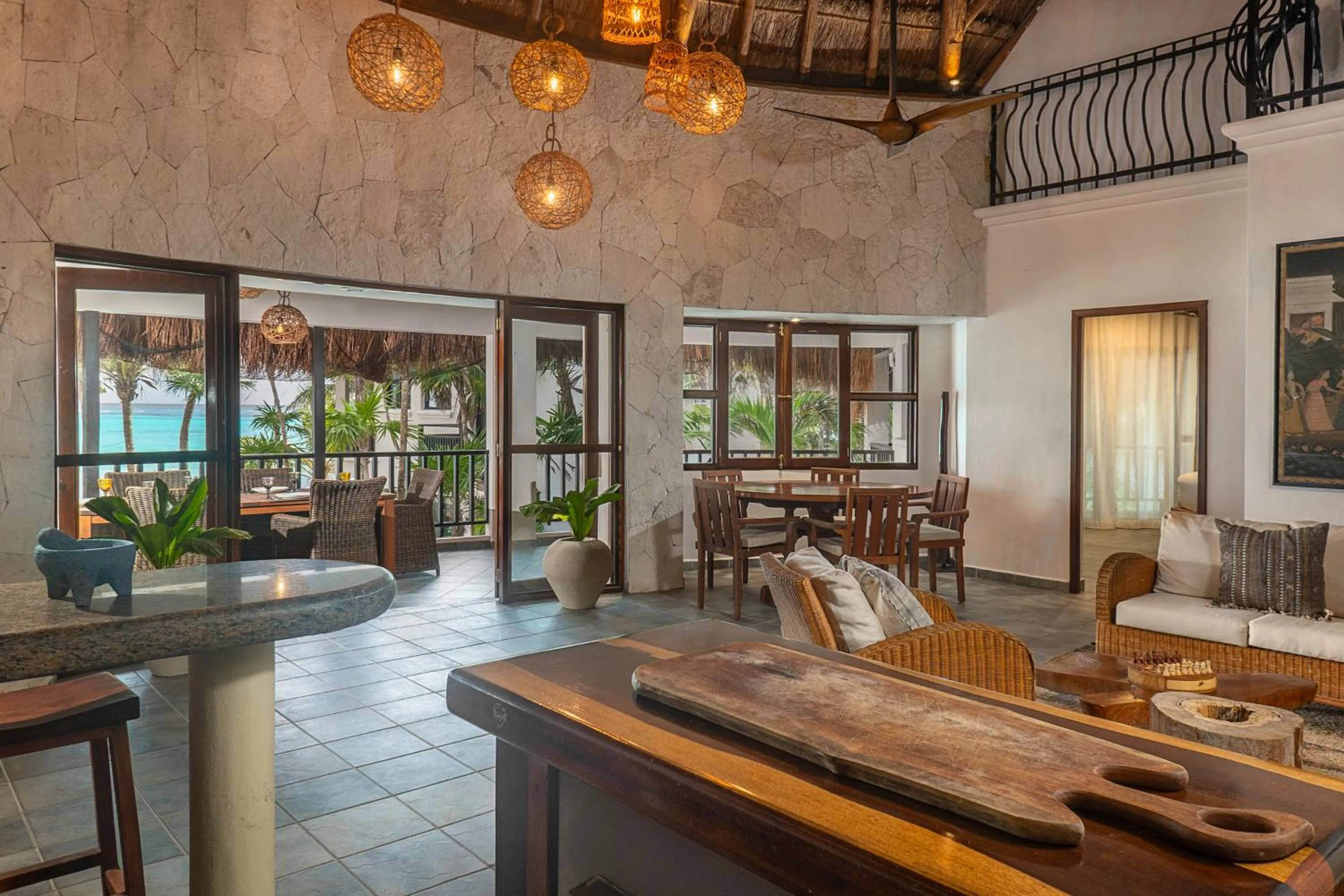 Living room in Mantaray Tulum