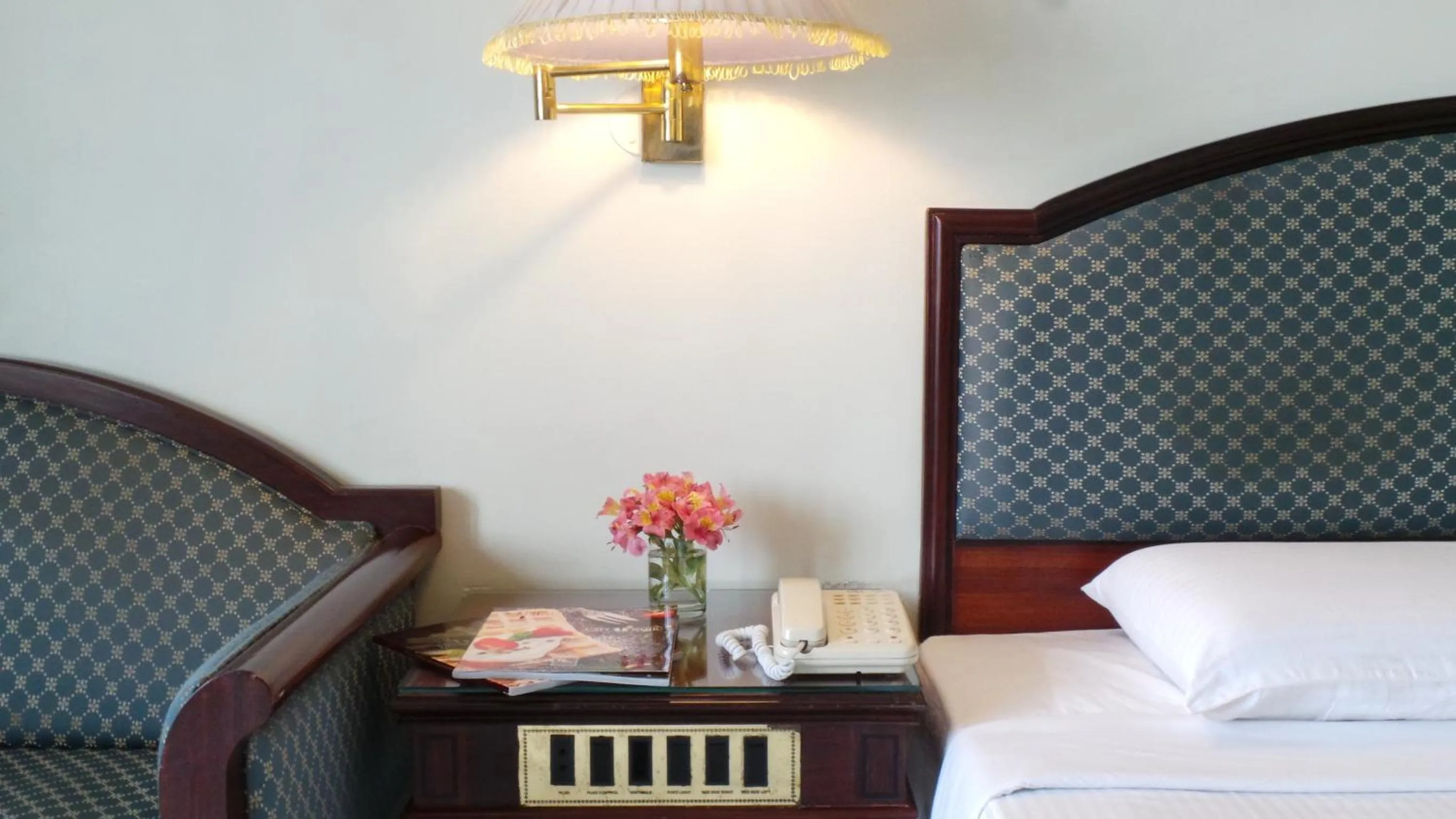 Decorative detail, Bed in The Rialto Hotel