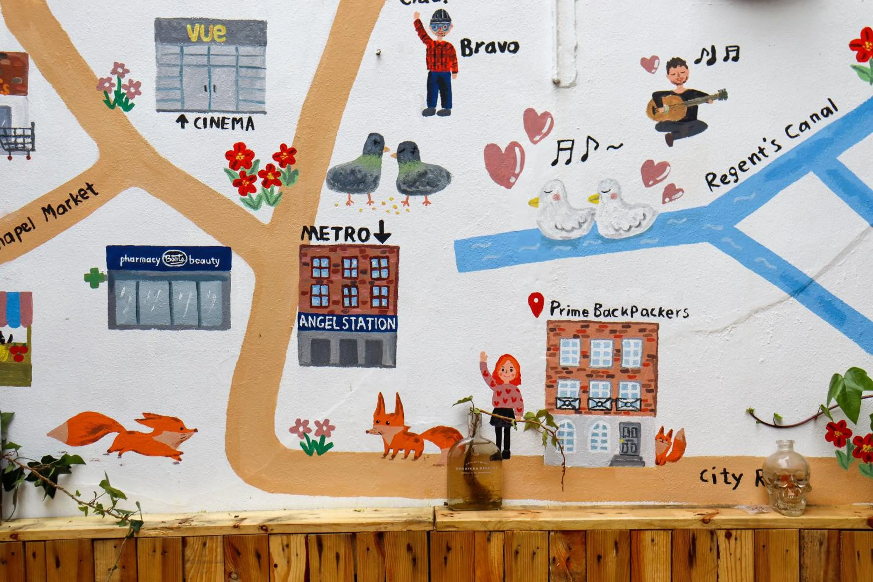 Inner courtyard view in Prime Backpackers Angel