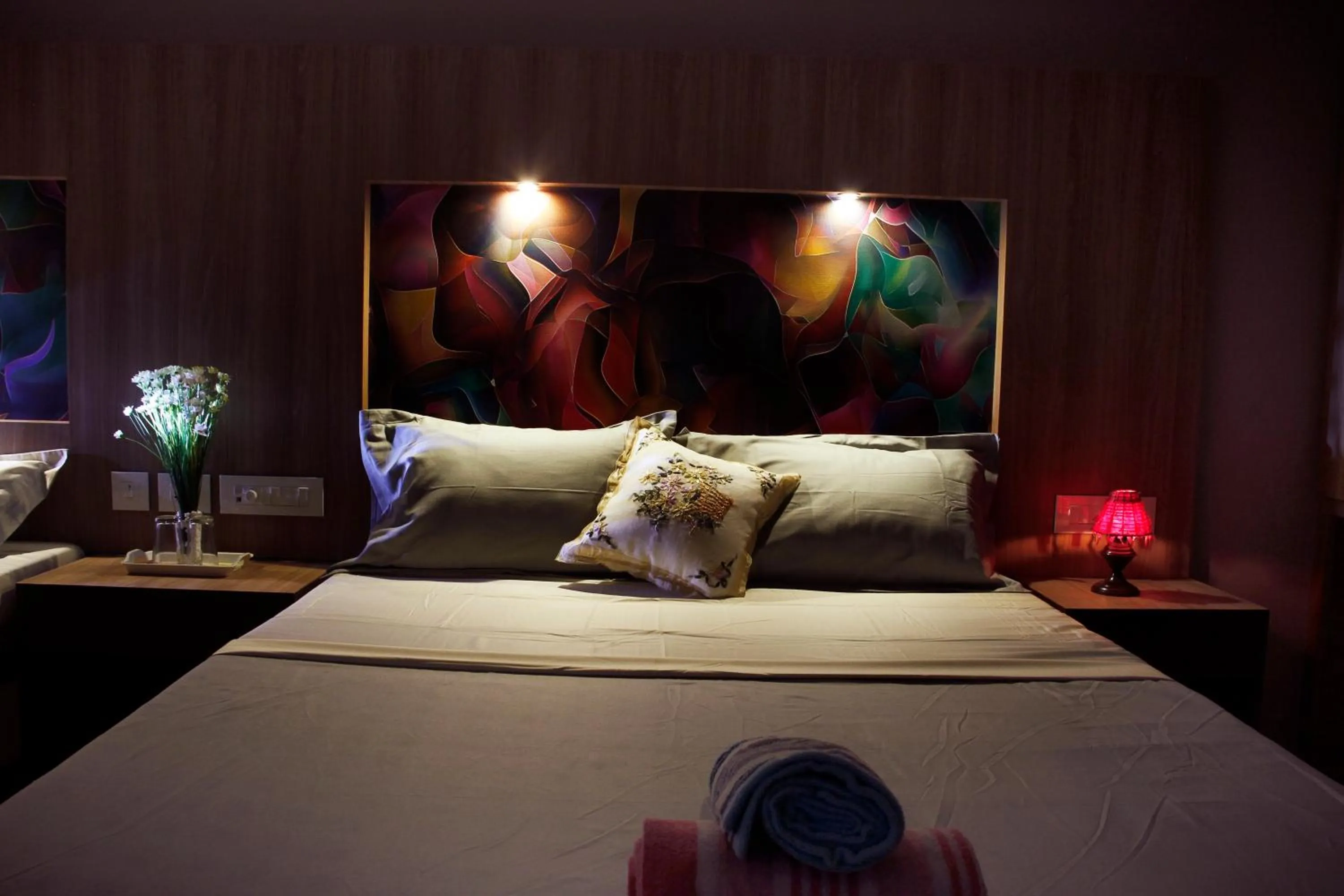 Bed in Hotel Skyark