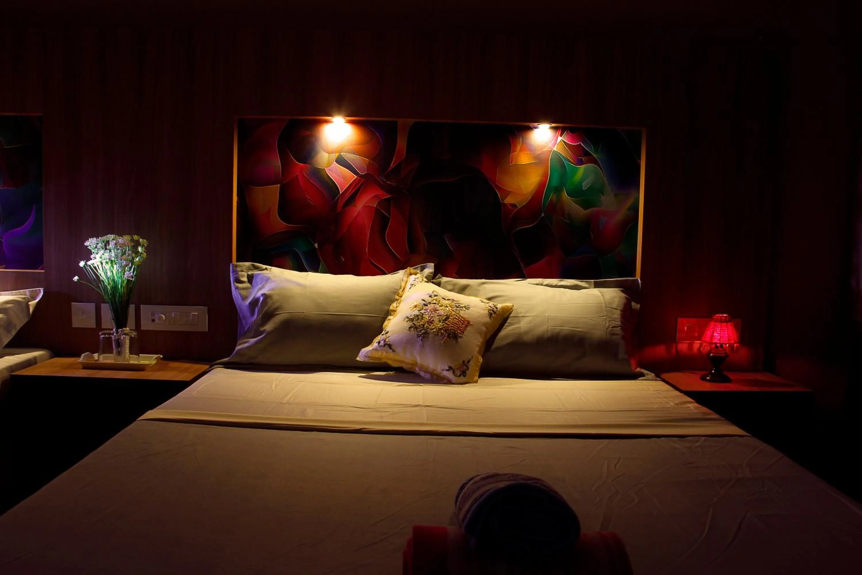 Bed in Hotel Skyark