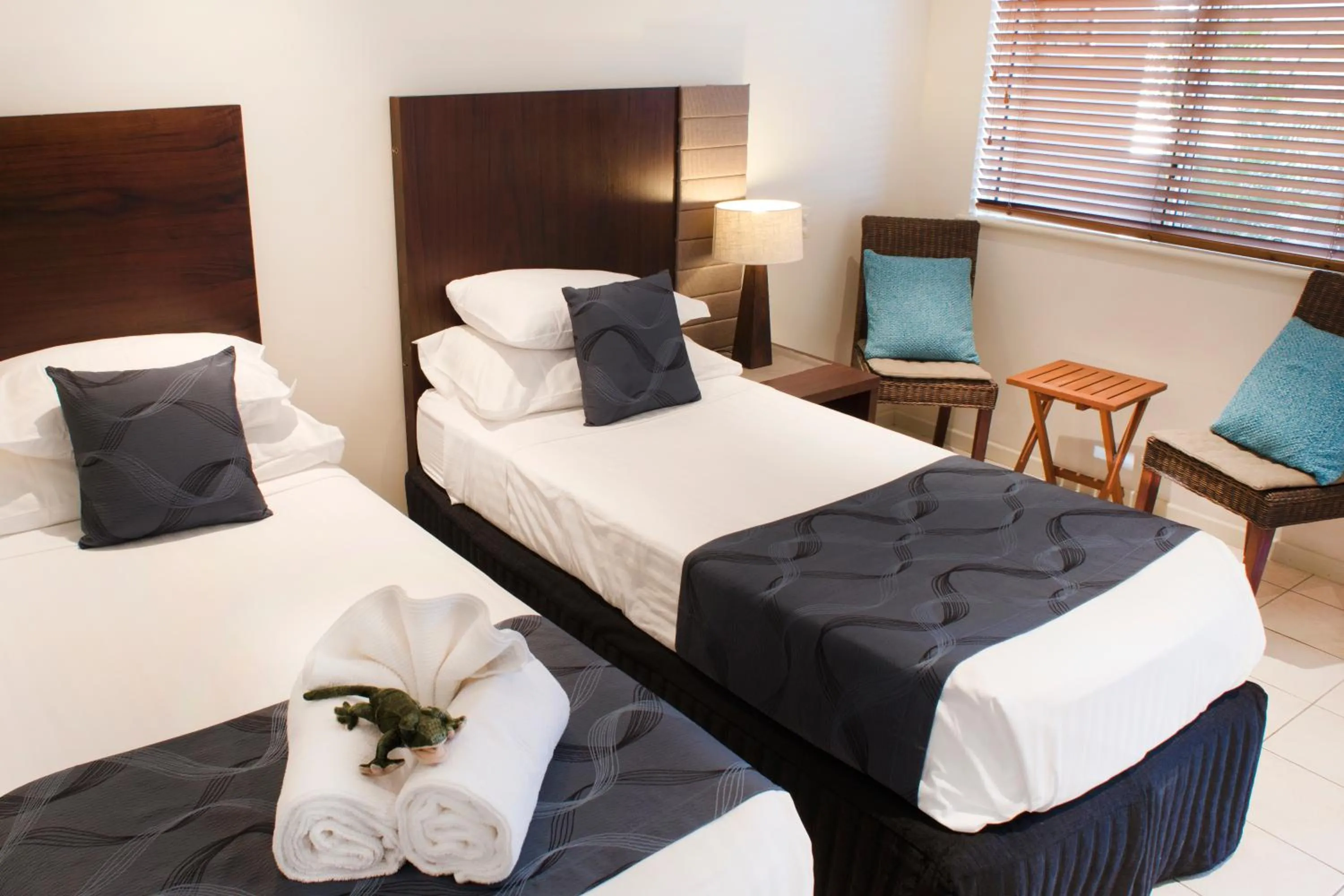 Bed in Gecko Lodge Kalbarri