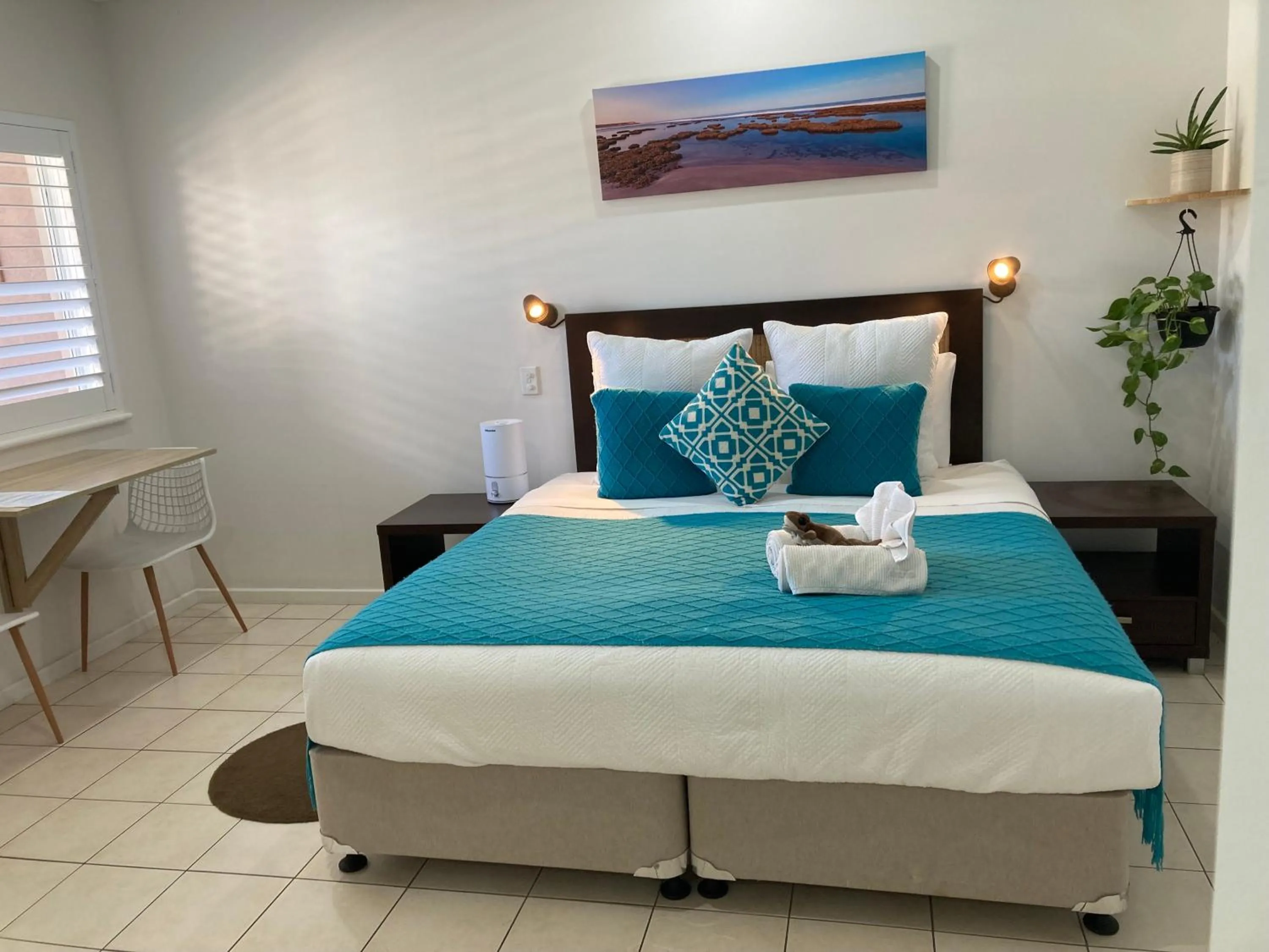 Bedroom, Bed in Gecko Lodge Kalbarri