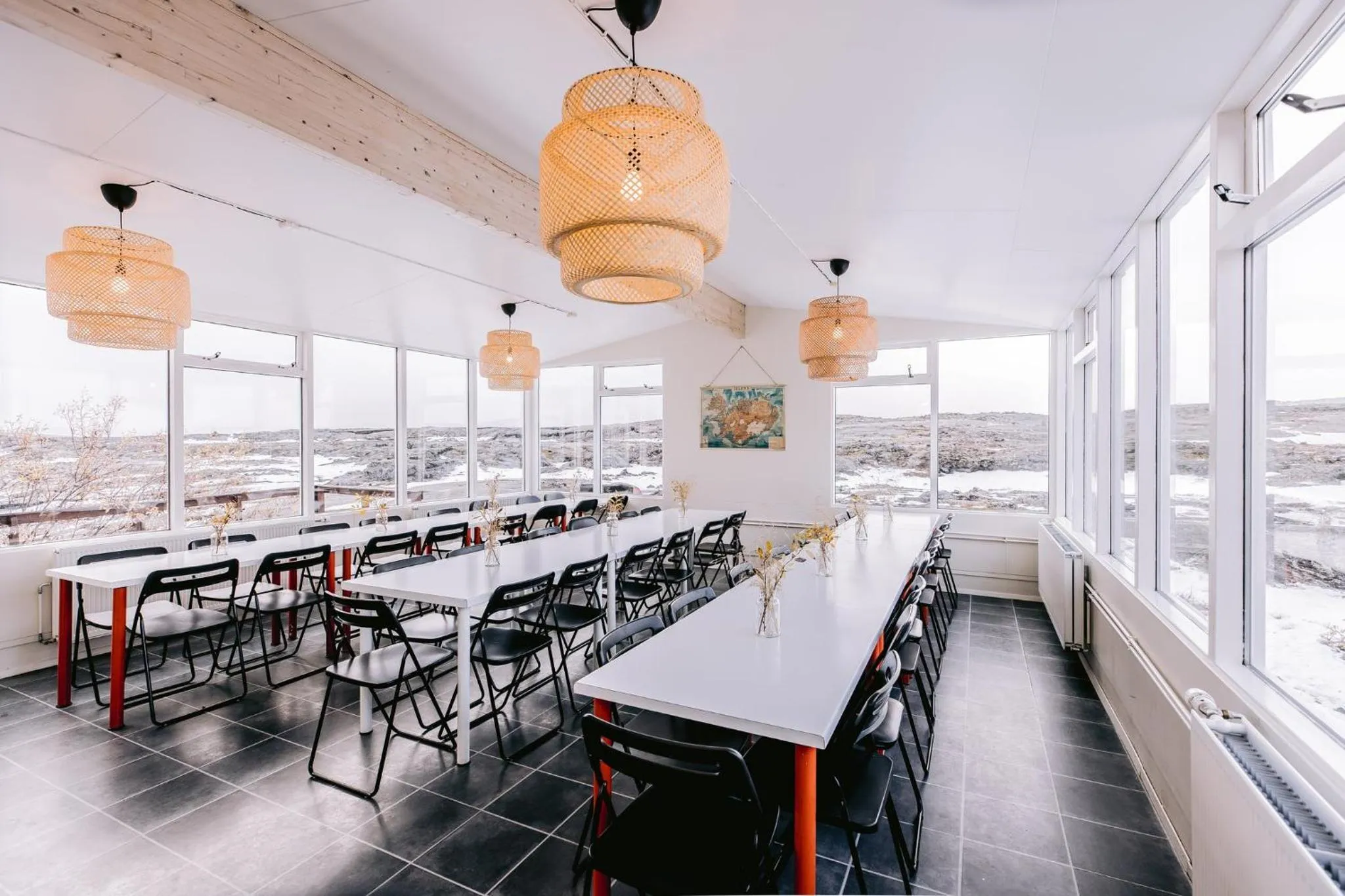 Dining area in Hlid Hostel
