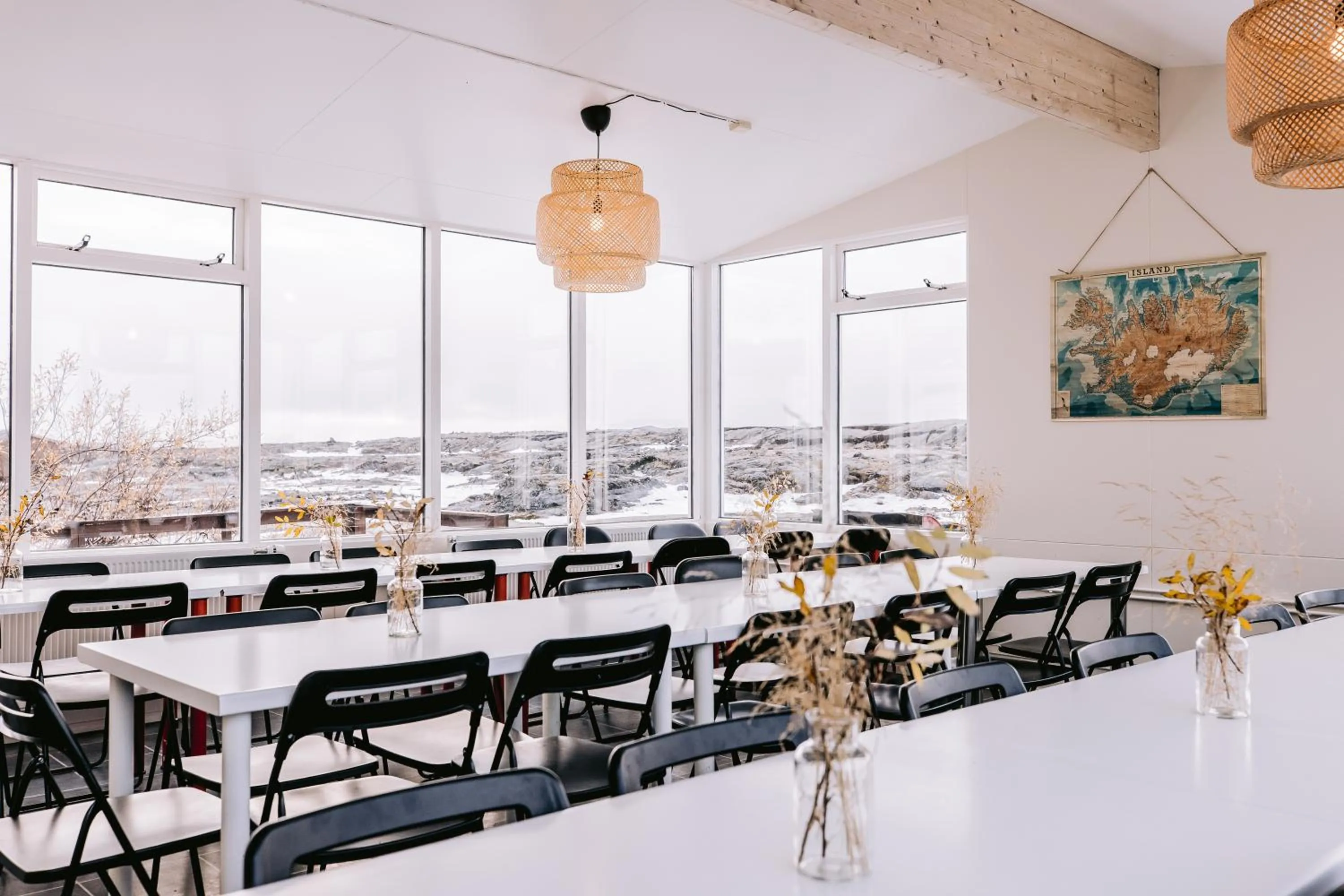 Communal kitchen in Hlid Hostel