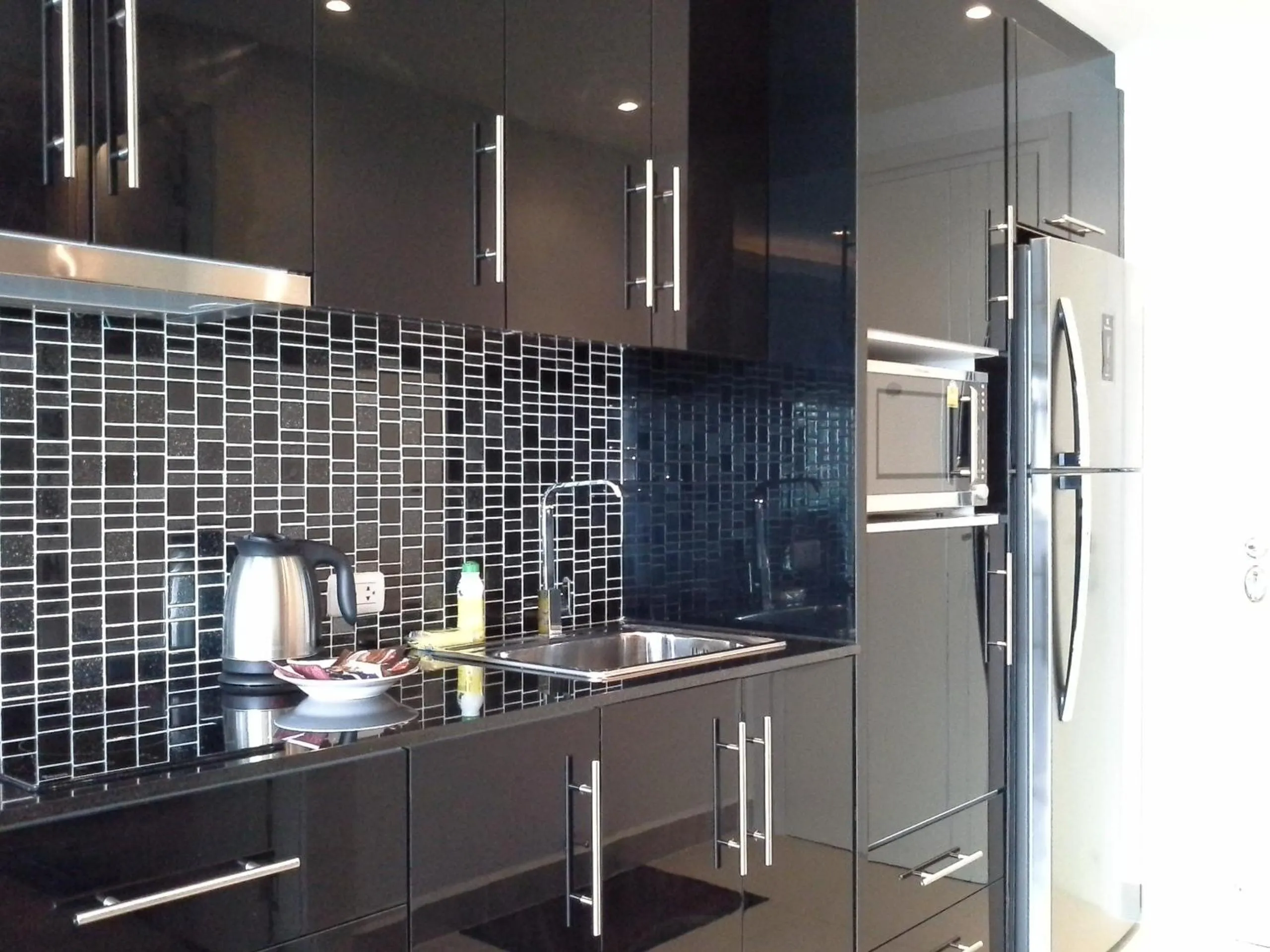 Kitchen or kitchenette in Cosy Beach View Apartments