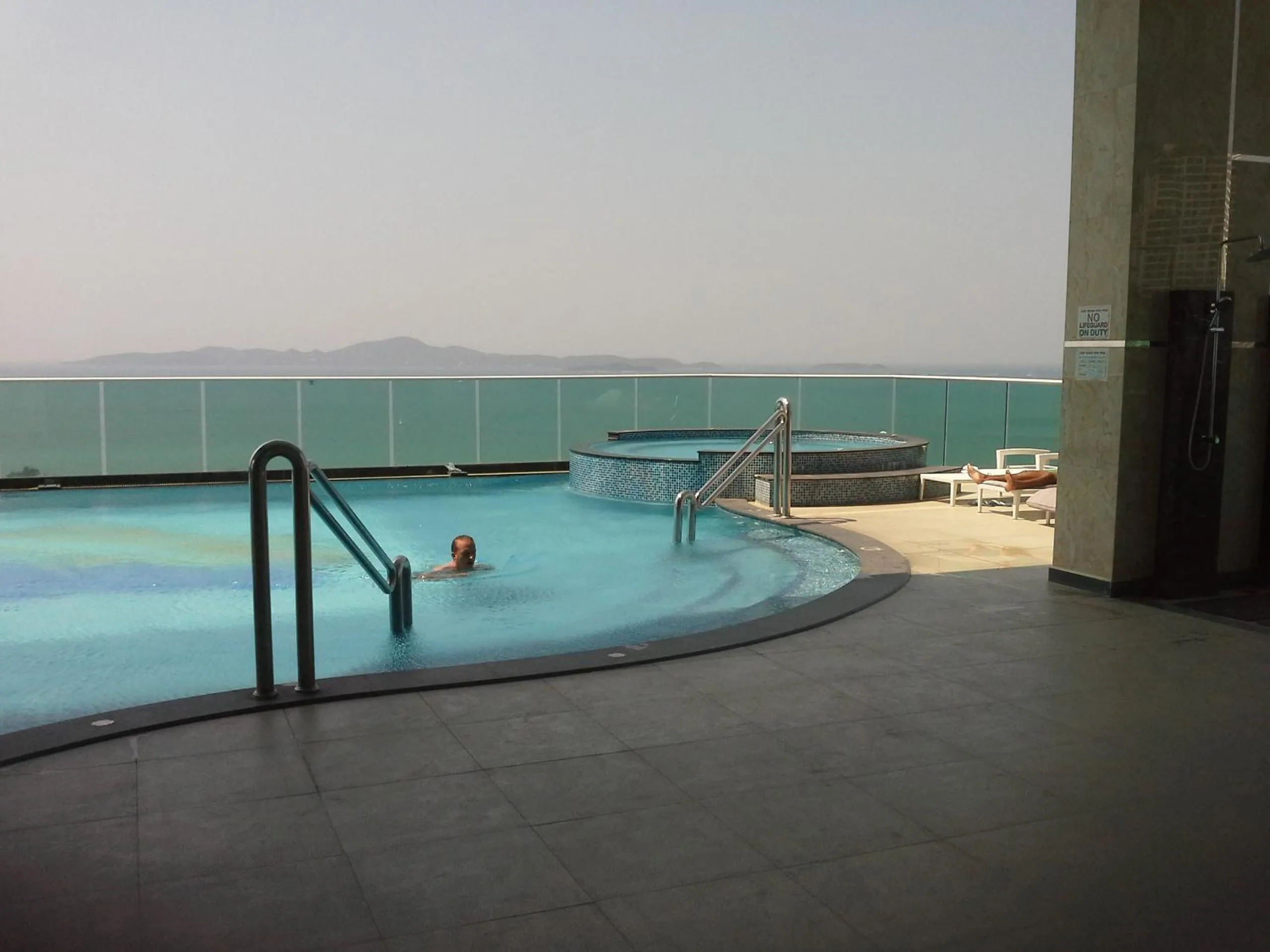 Pool view in Cosy Beach View Apartments