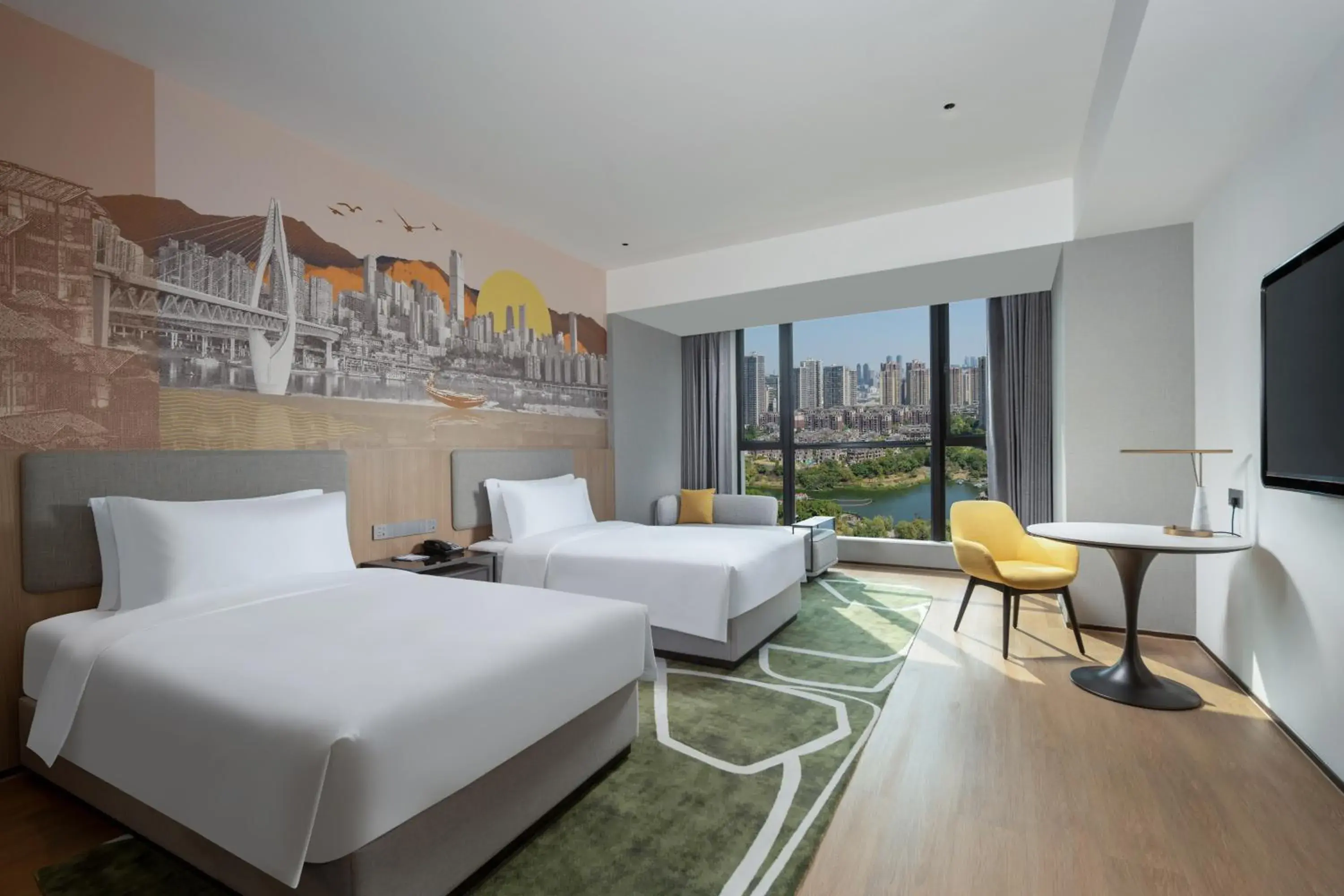 Premium Double Room with Two Double Beds and Lake View in Holiday Inn & Suites Chongqing Nanan by IHG Premium Double Room with Two Double Beds and Lake View in Holiday Inn & Suites Chongqing Nanan by IHG