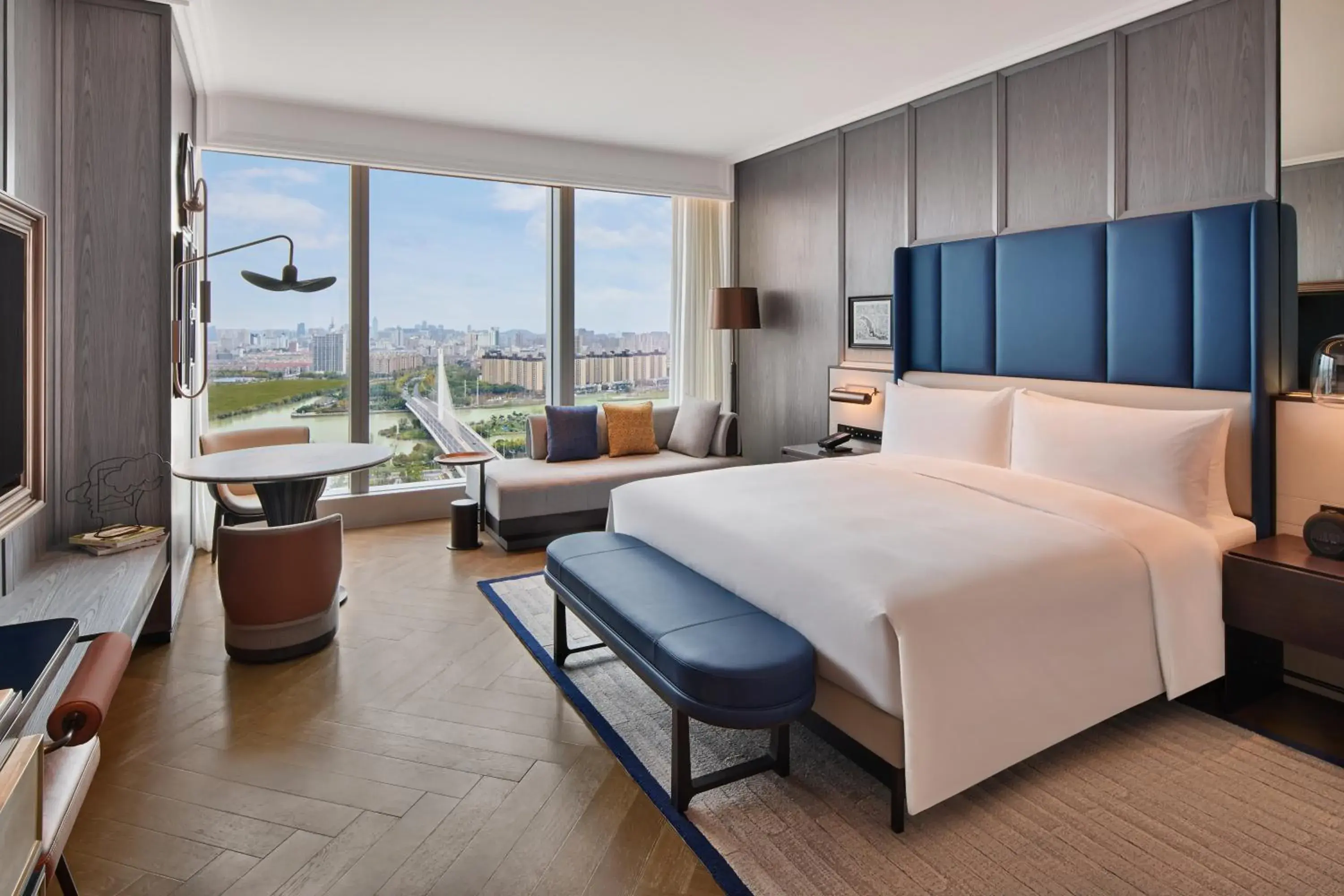 Deluxe Two Double Beds Room with Canal View in Le Meridien Nantong Deluxe Two Double Beds Room with Canal View in Le Meridien Nantong