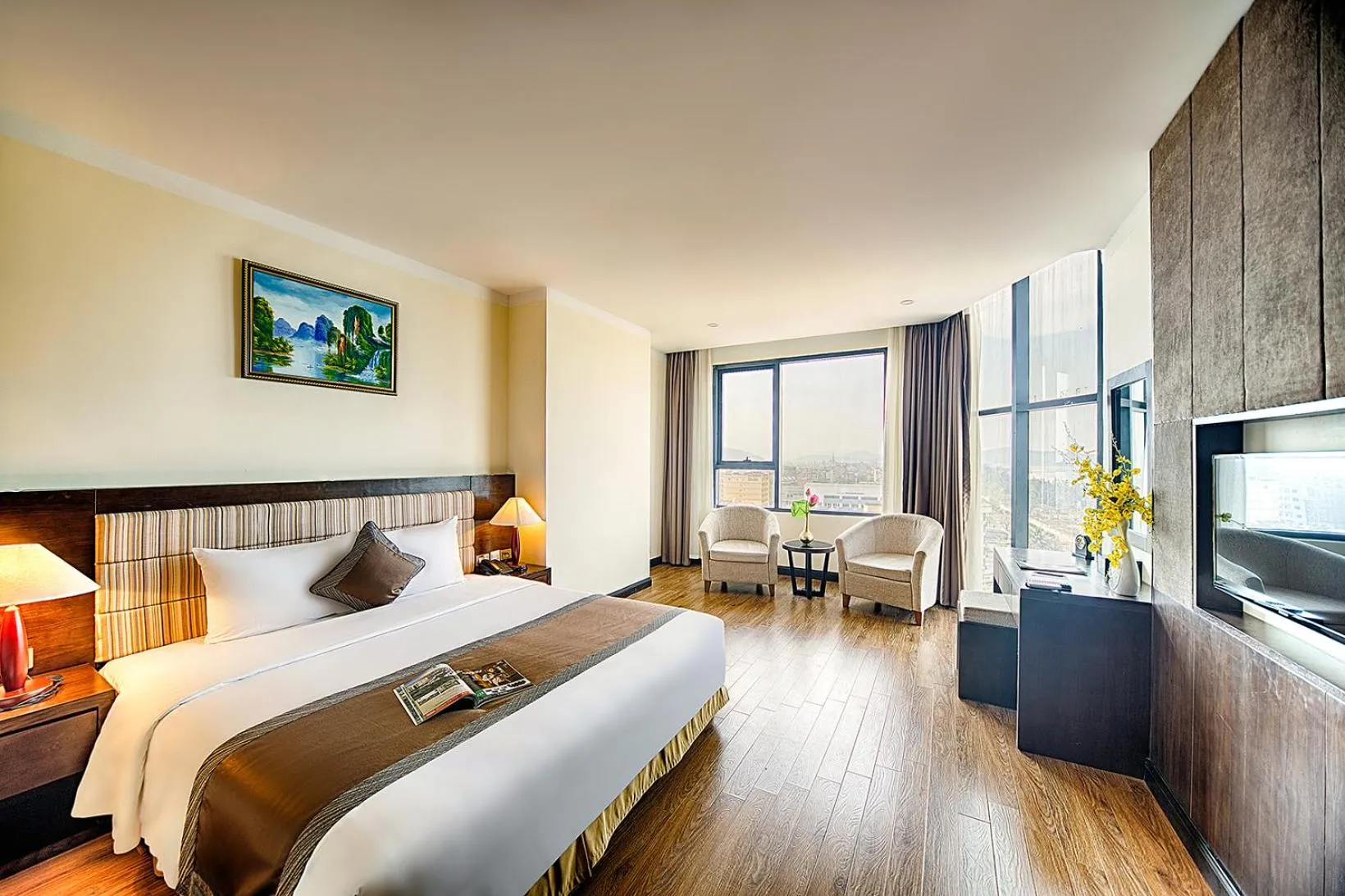 Bed in Muong Thanh Grand Cua Lo Hotel