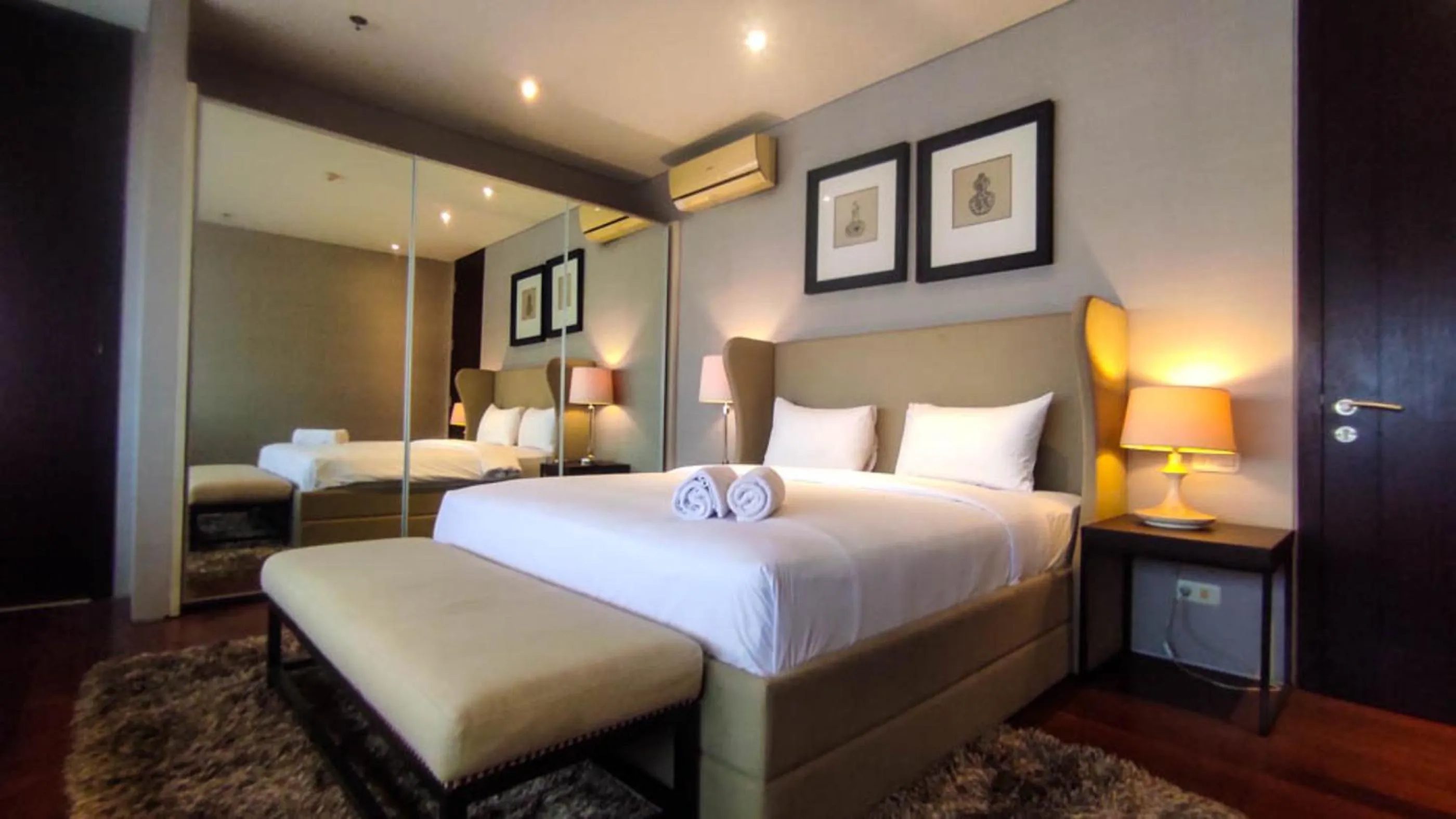 Bed in Apartment 3BR with River View in City Center at Sumatra36 Surabaya By Travelio