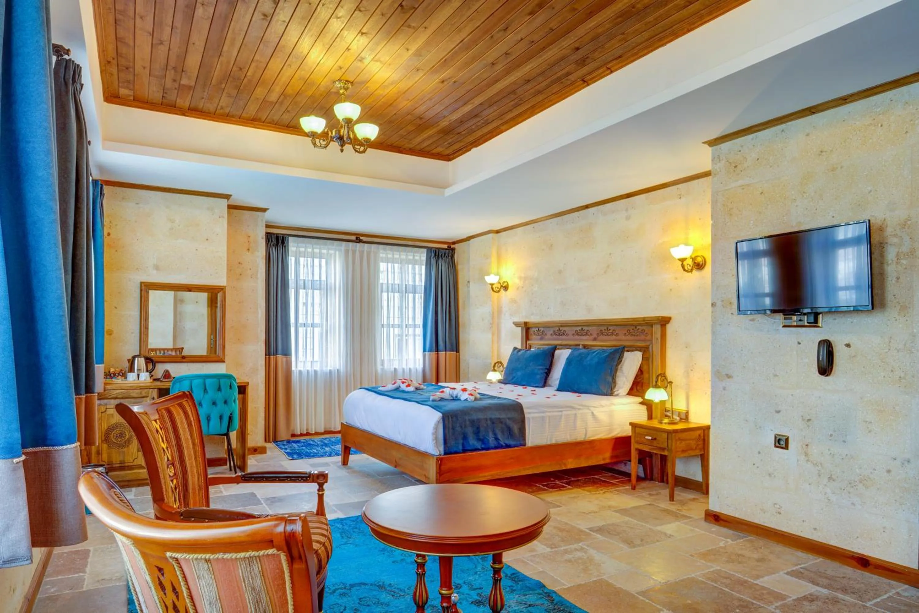 Bed in Unique Cappadocia Palace