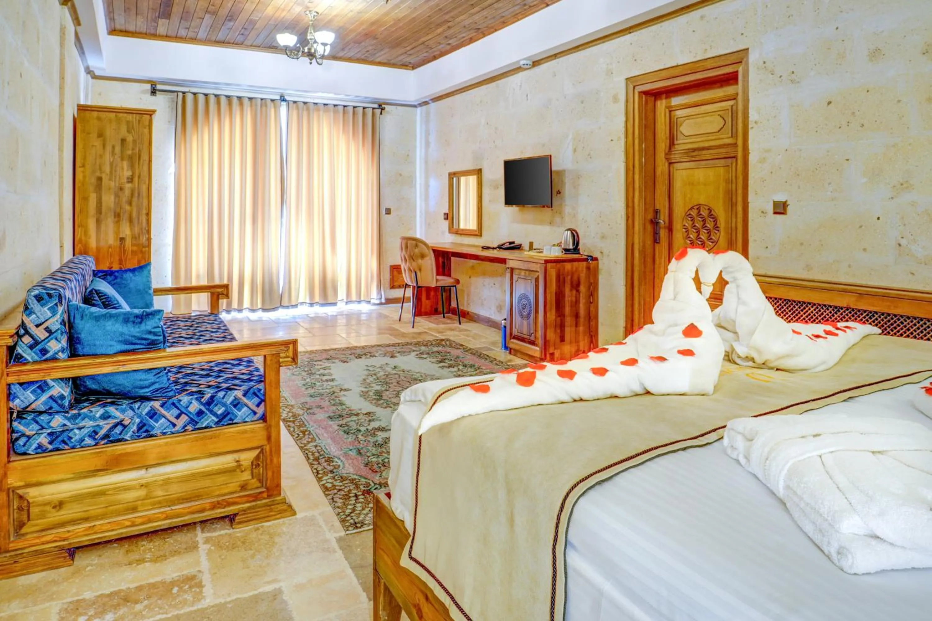 Bed in Unique Cappadocia Palace