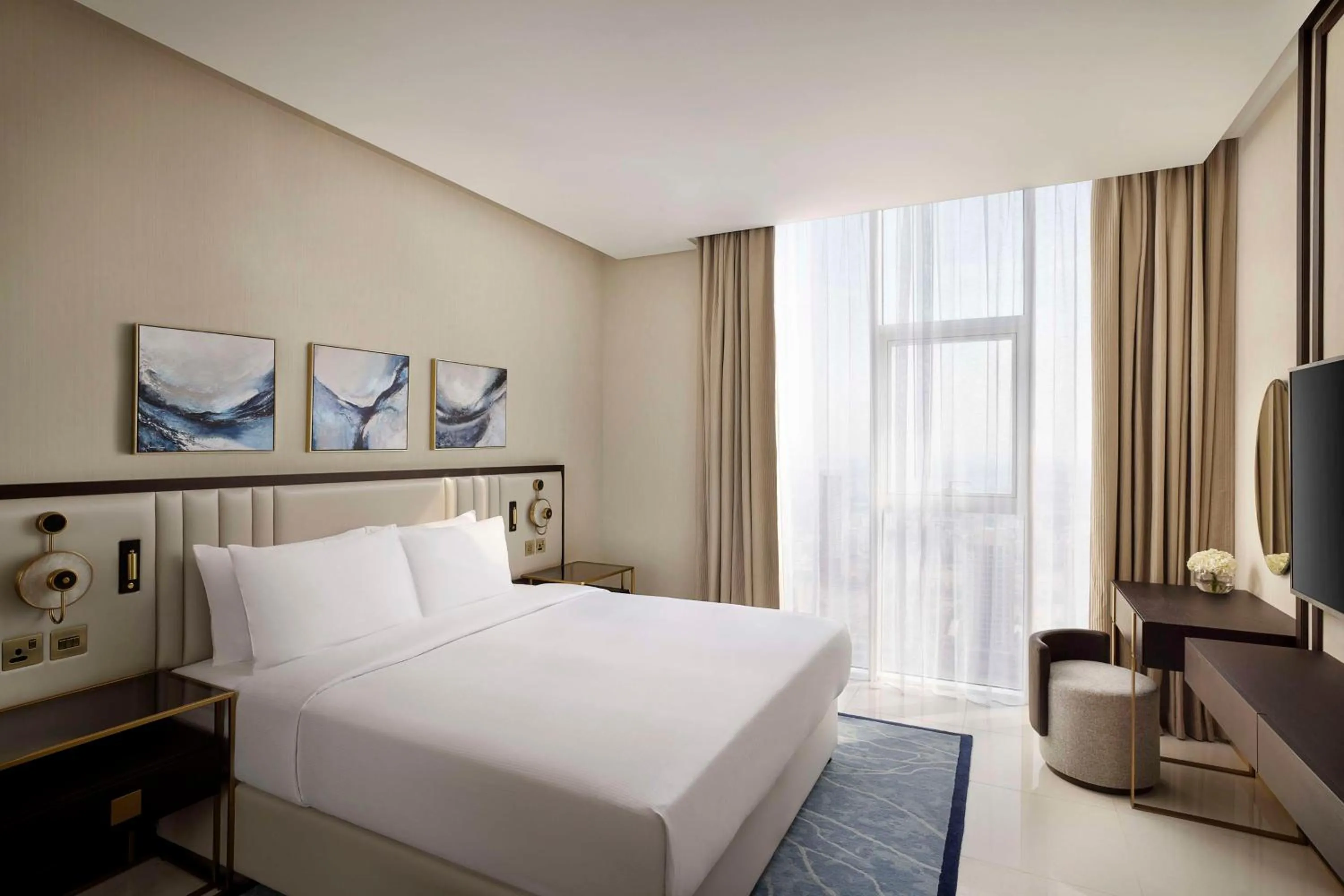 Bed in Hilton Bahrain City Centre Hotel & Residences