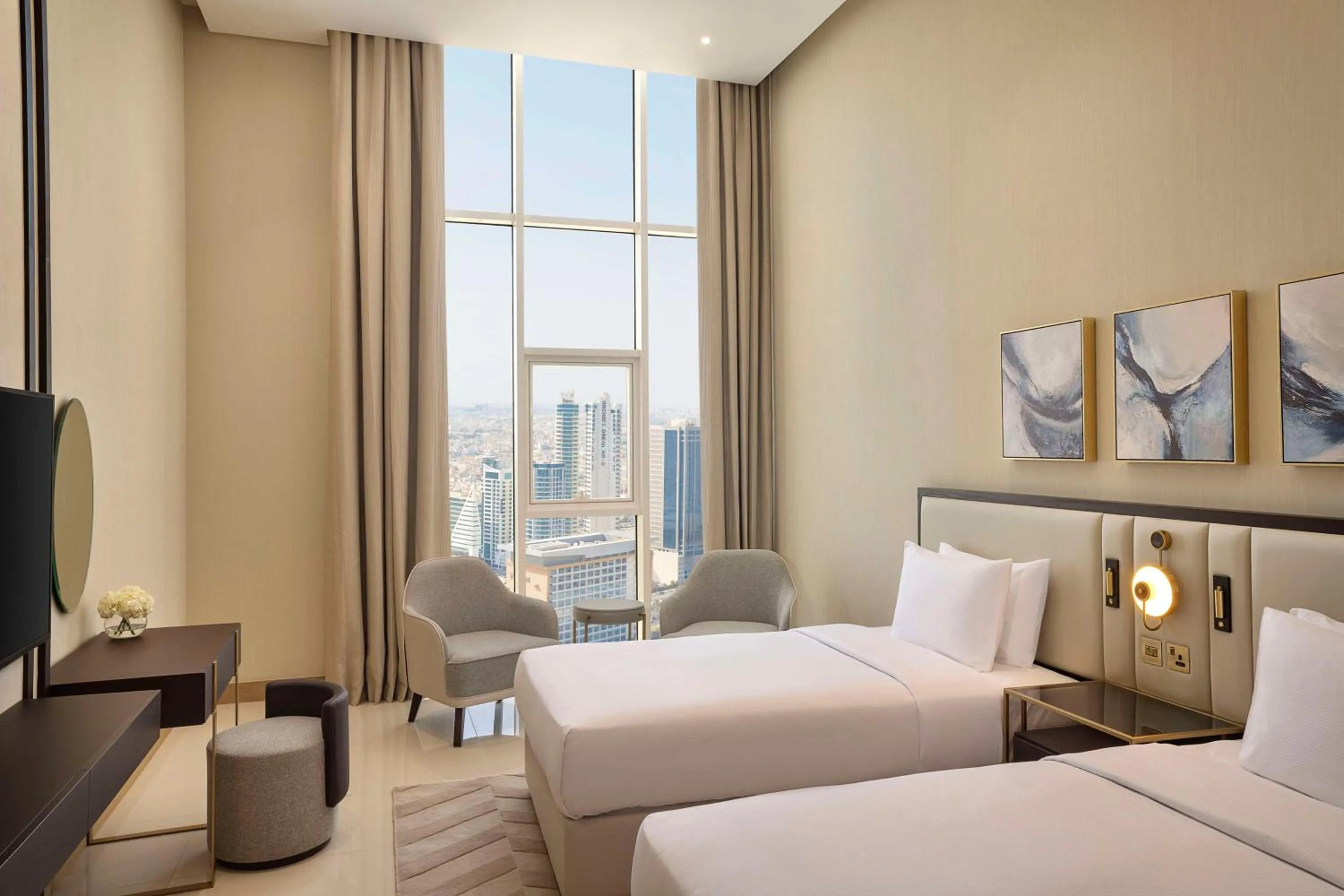 Bed in Hilton Bahrain City Centre Hotel & Residences