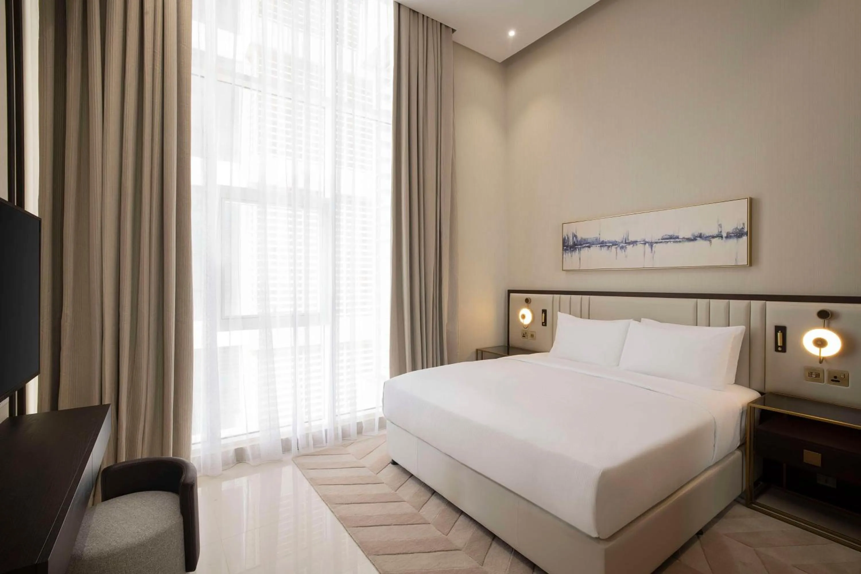 Bed in Hilton Bahrain City Centre Hotel & Residences