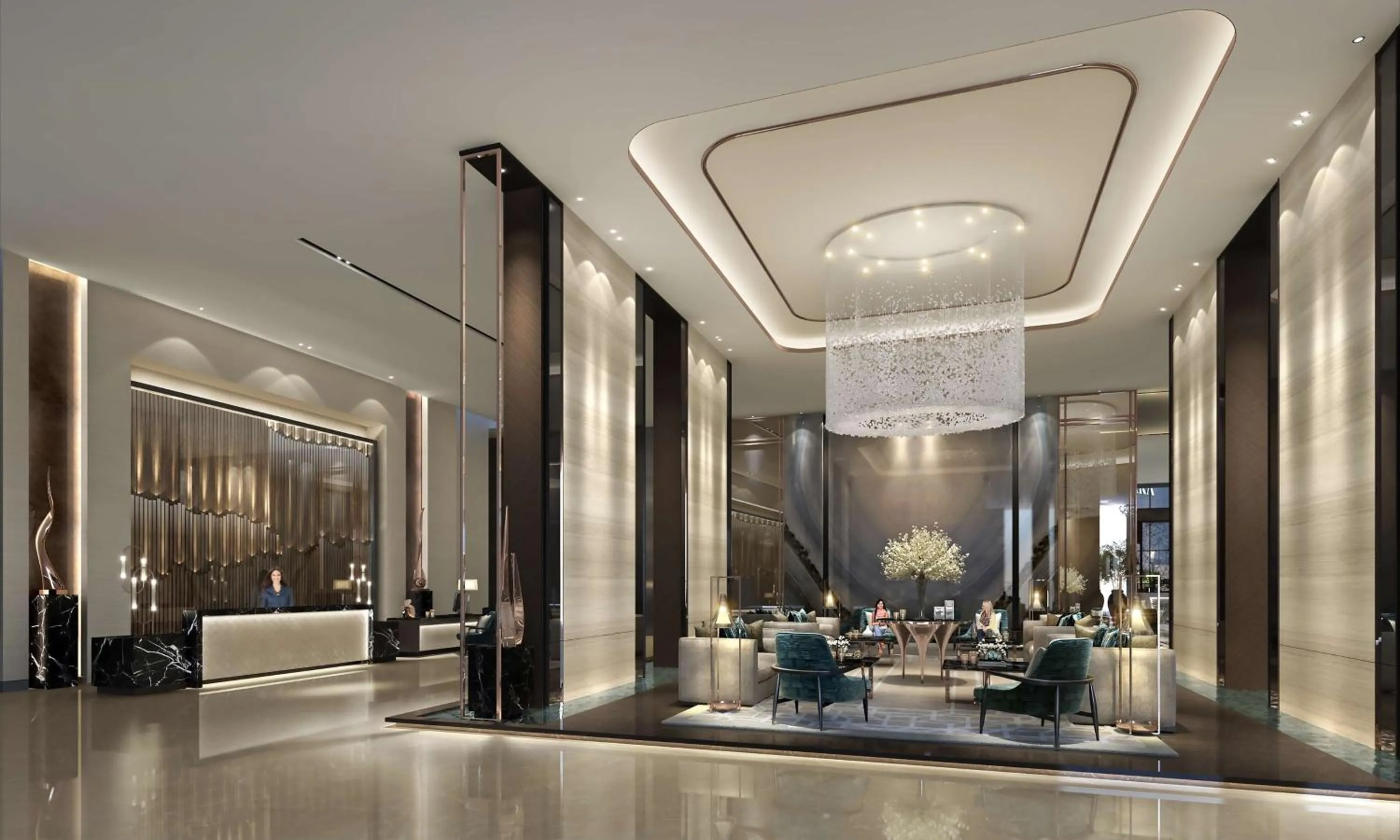 Lobby or reception in Hilton Bahrain City Centre Hotel & Residences