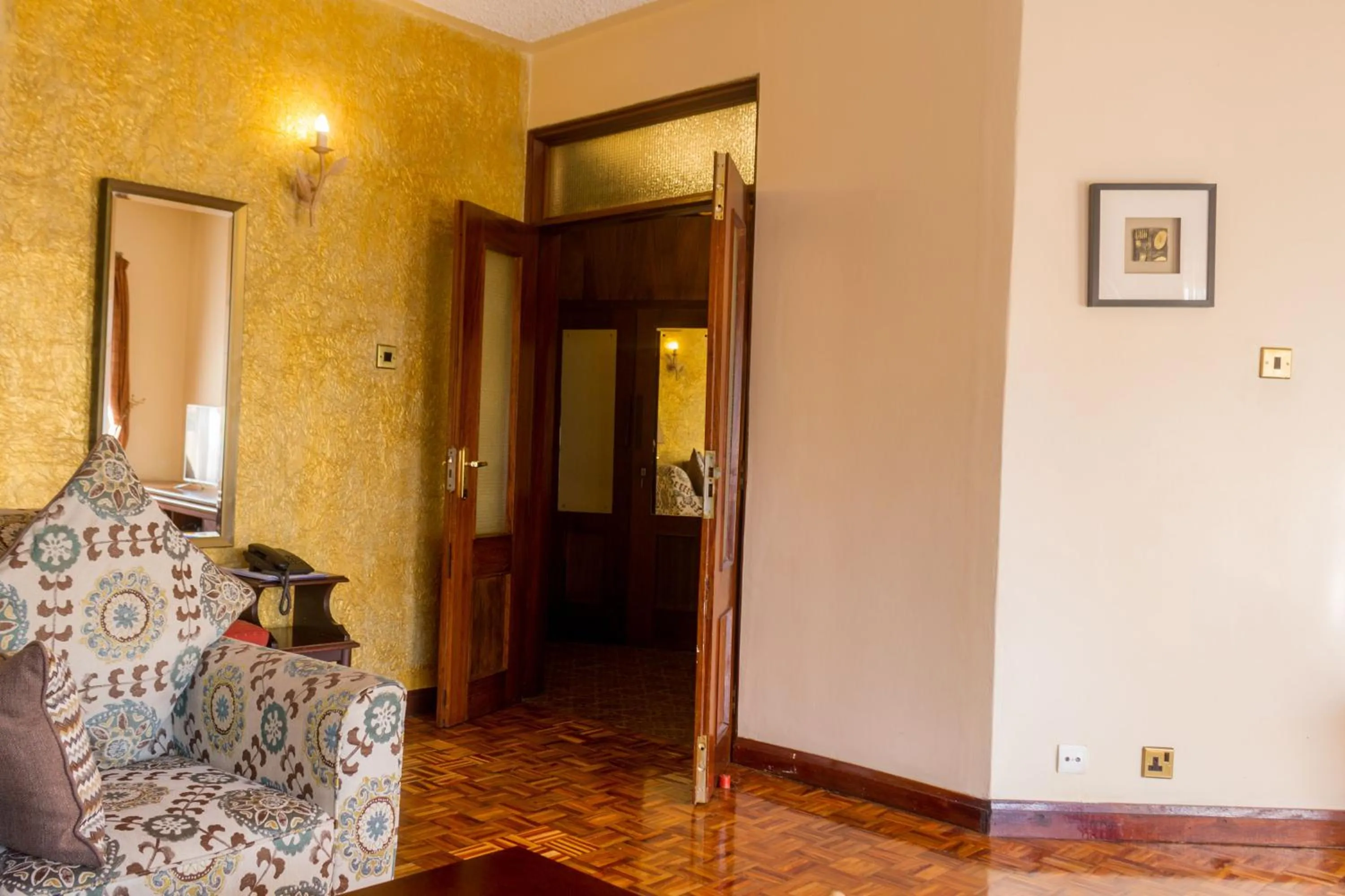 Living room in Mimosa Court Apartments