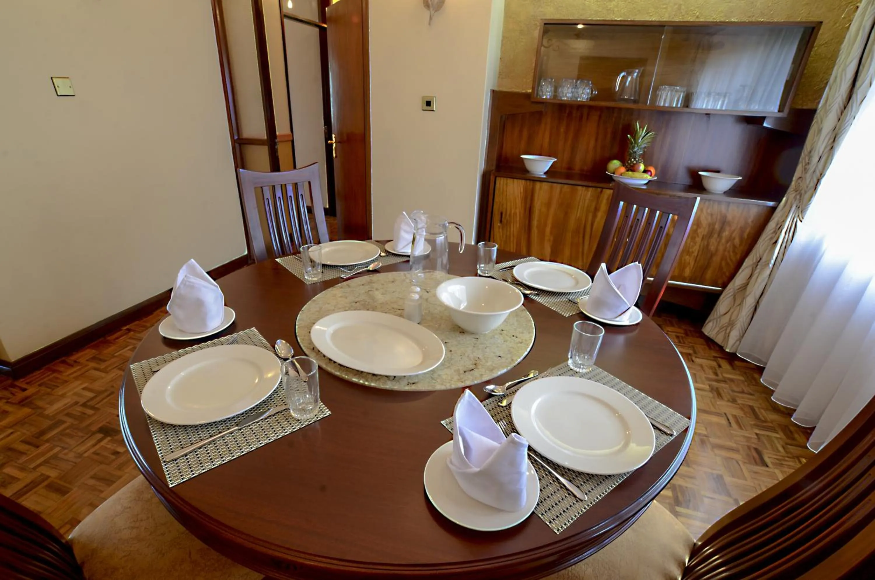 Dining area in Mimosa Court Apartments