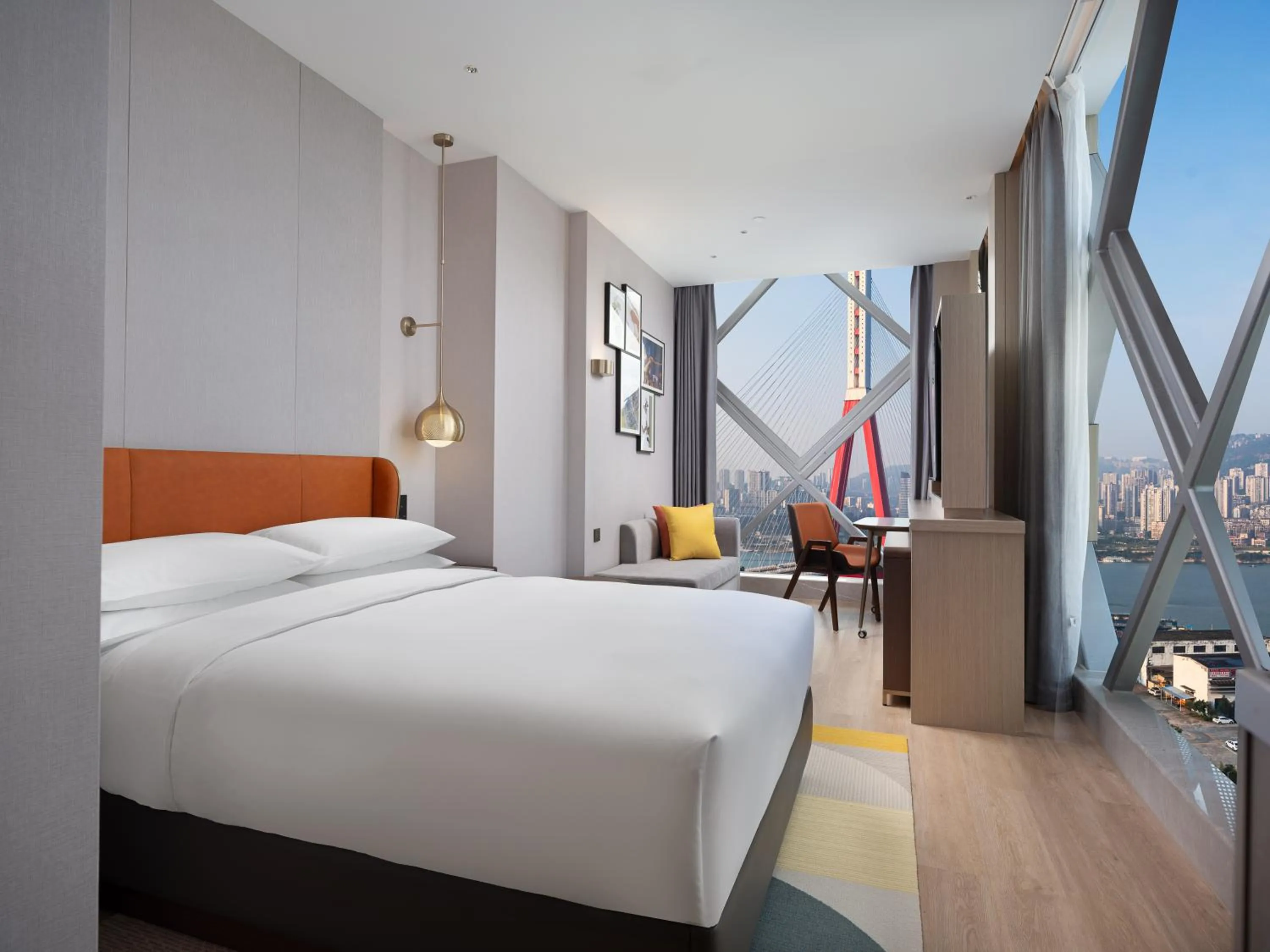 Photo of the whole room, Bed in Home2 Suite by Hilton Chongqing Wanzhou