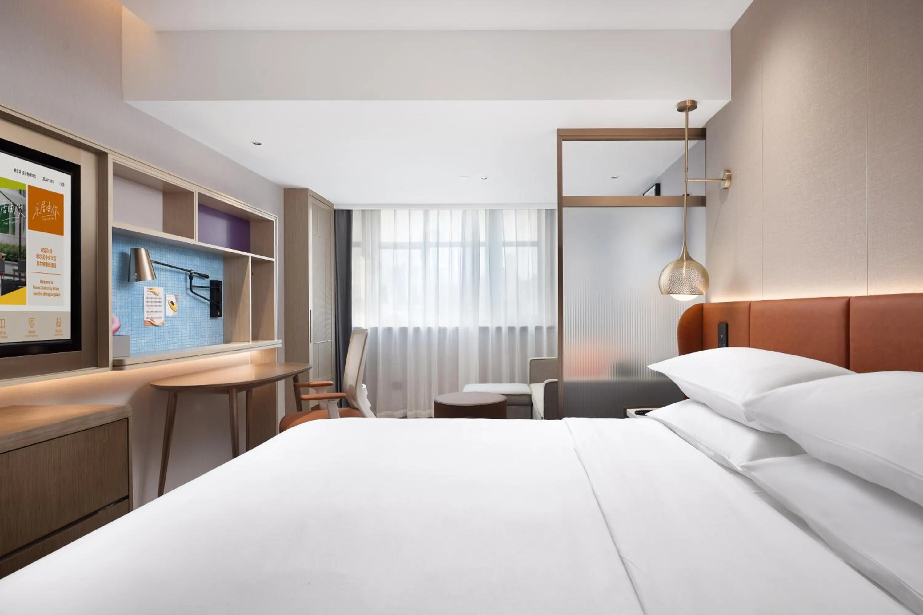 Photo of the whole room, Bed in Home2 Suite by Hilton Harbin Central Street