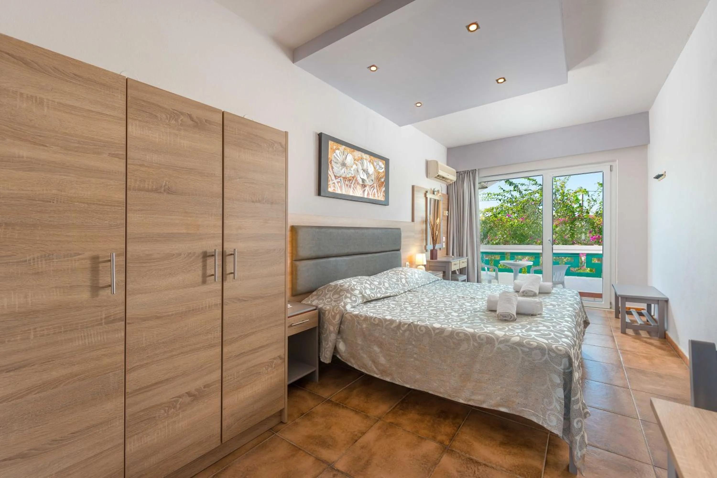 Bedroom, Bed in Melody Studios Faliraki